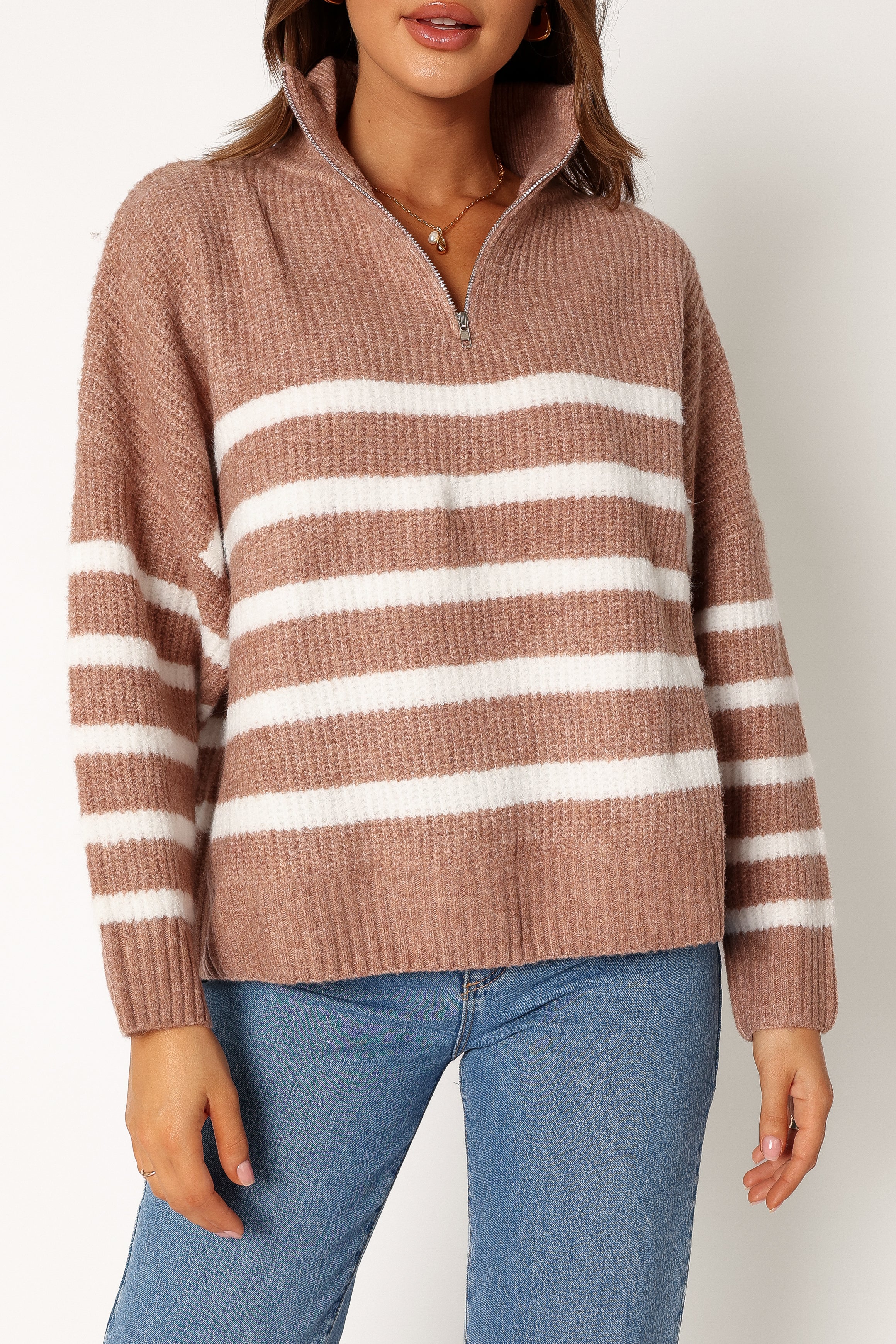 KNITWEAR @Miranda Knit Sweater - Taupe