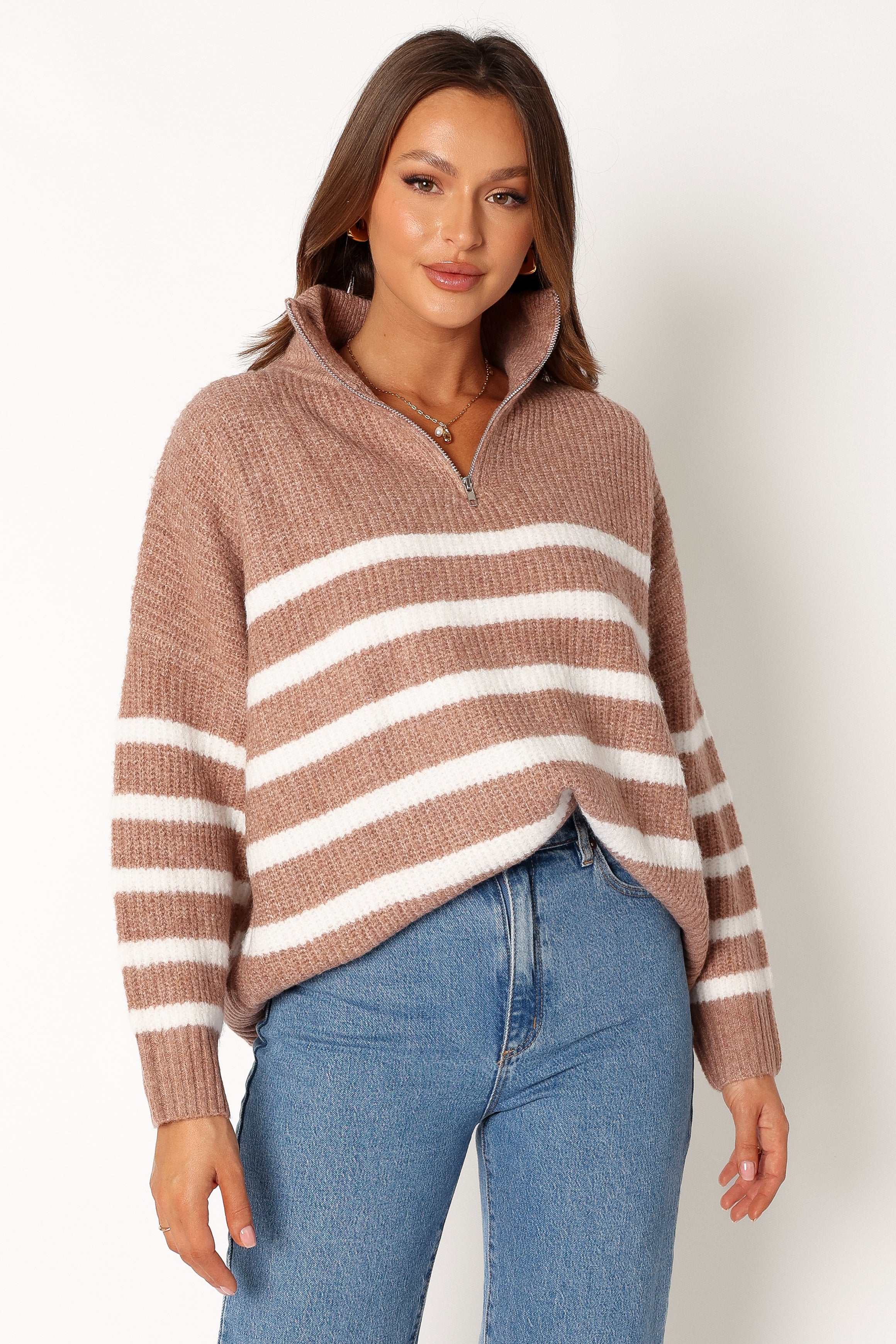 KNITWEAR @Miranda Knit Sweater - Taupe