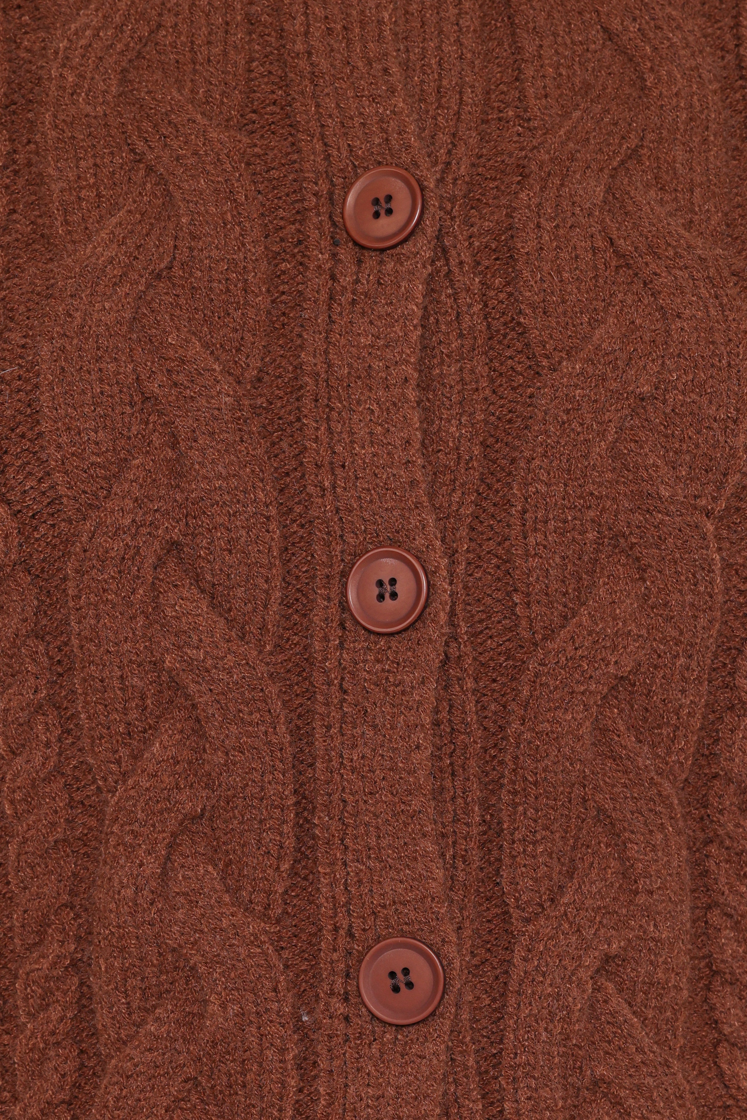 KNITWEAR Nika Cable Knit Cardigan - Brown