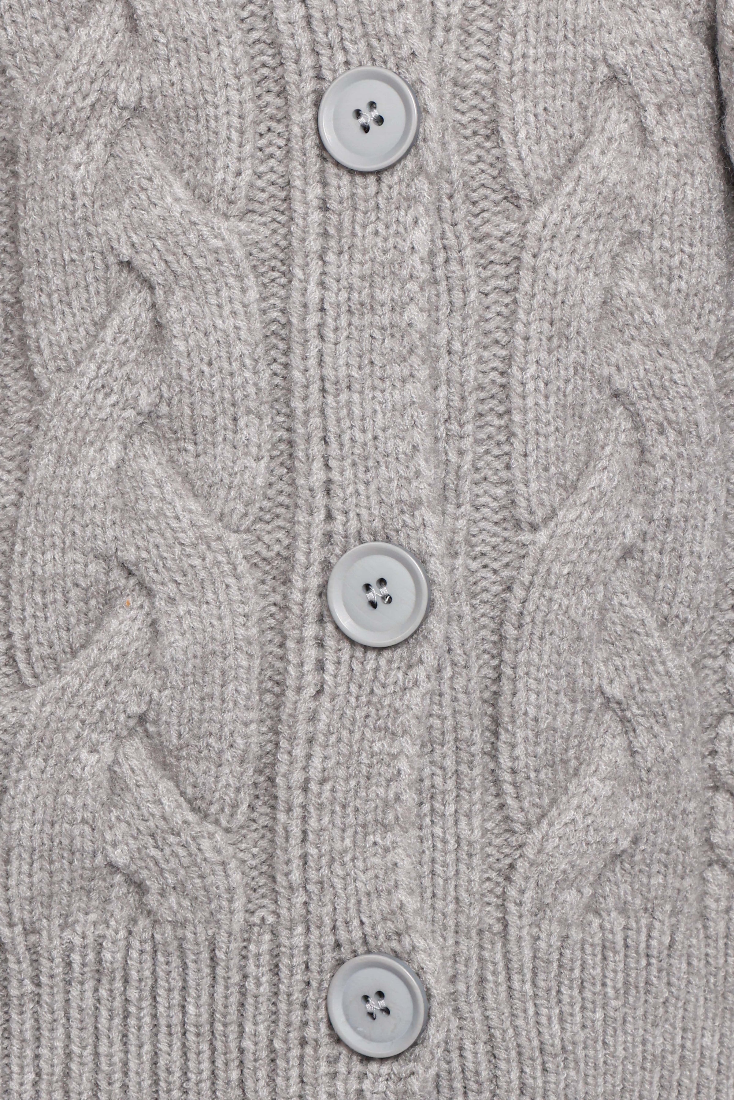 KNITWEAR Nika Cable Knit Cardigan - Grey