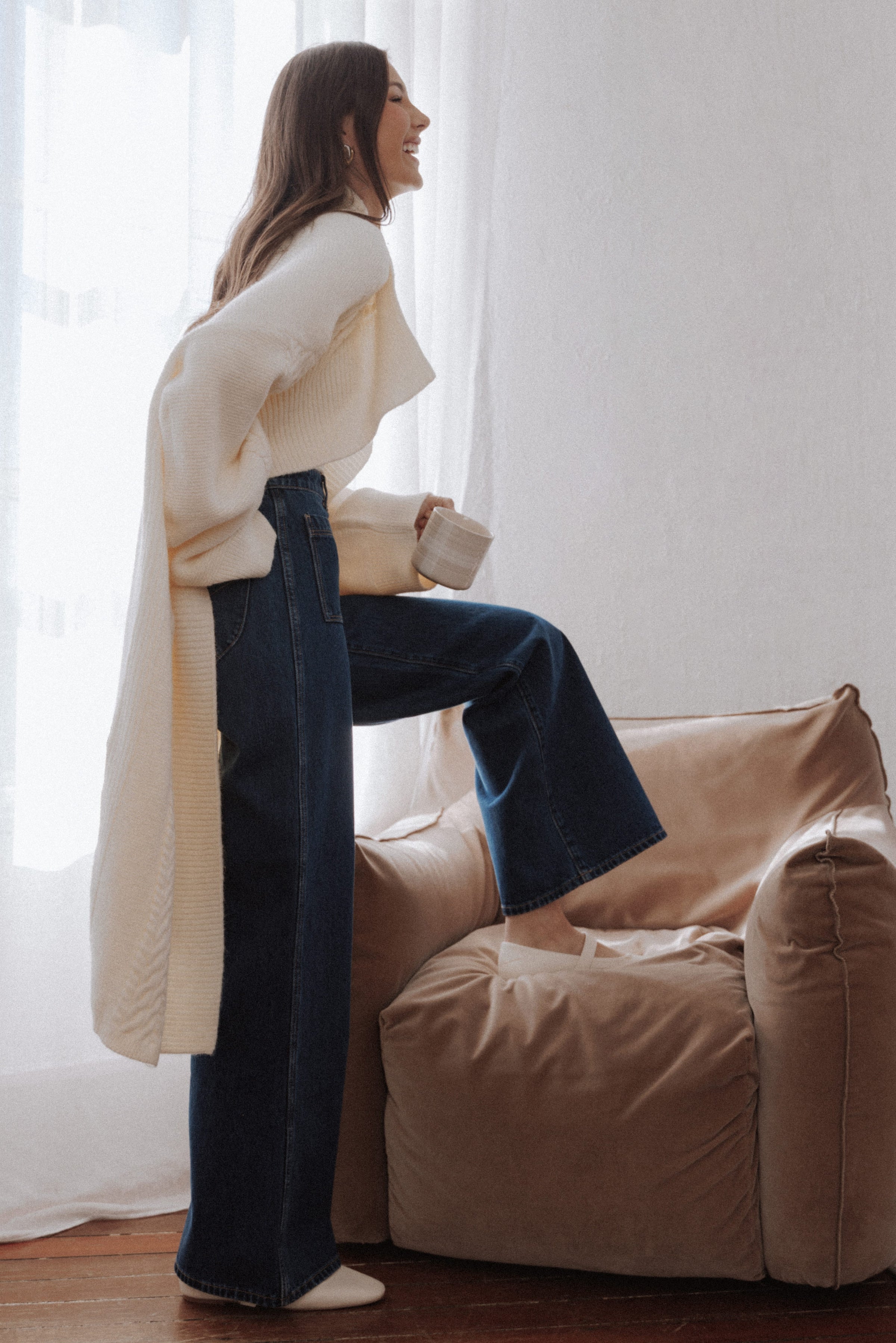 KNITWEAR Nova Long Cardigan - Cream