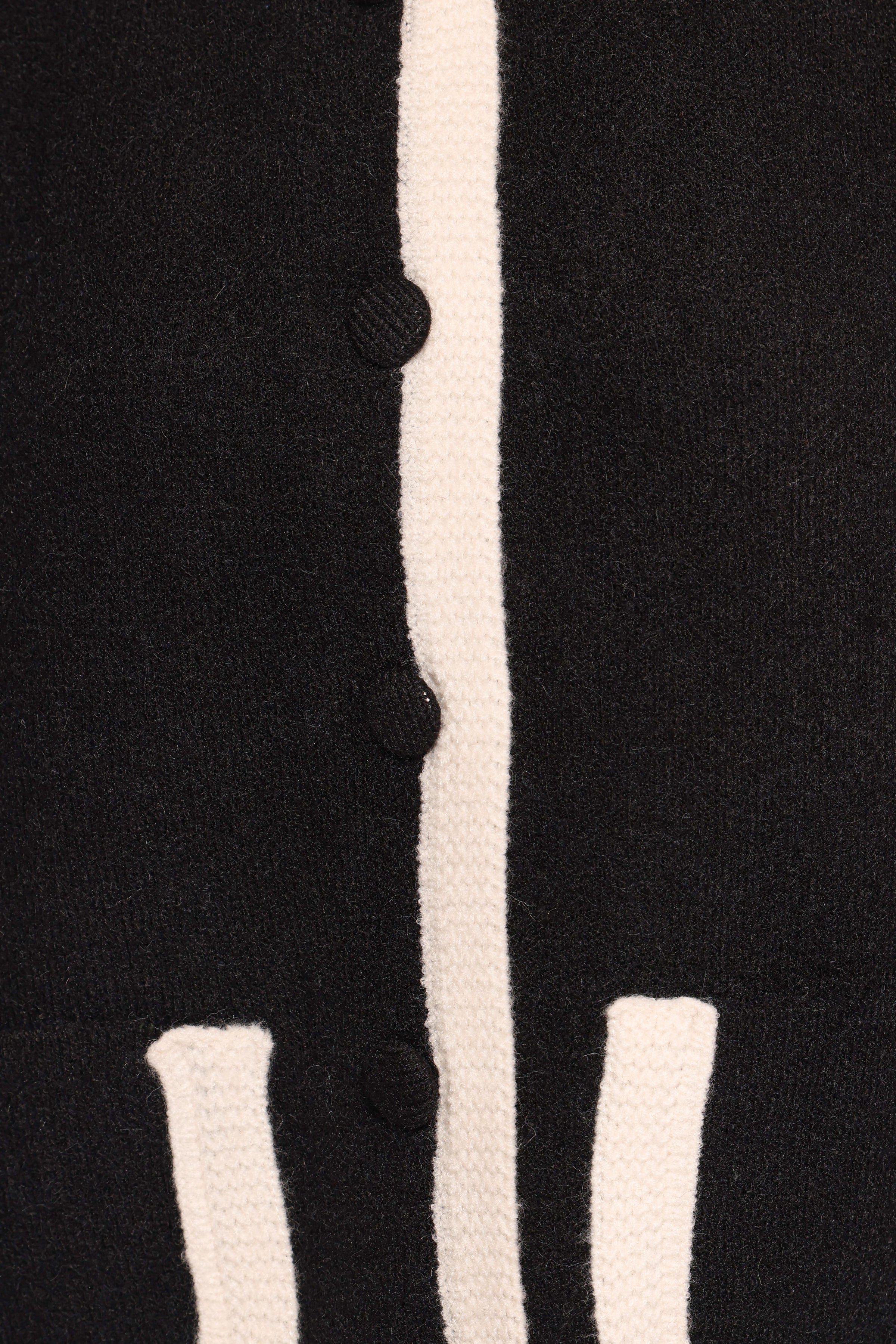 KNITWEAR Orabelle Contrast Hem Cardigan - Black