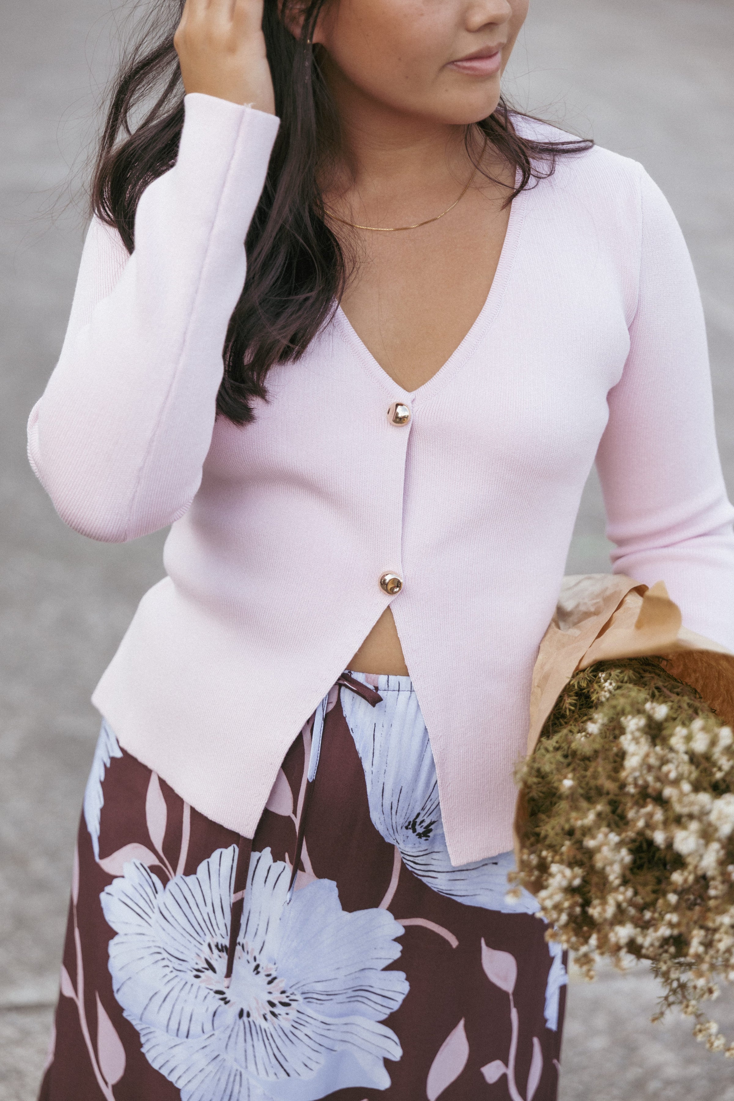 KNITWEAR Perla Knit Cardigan - Pink