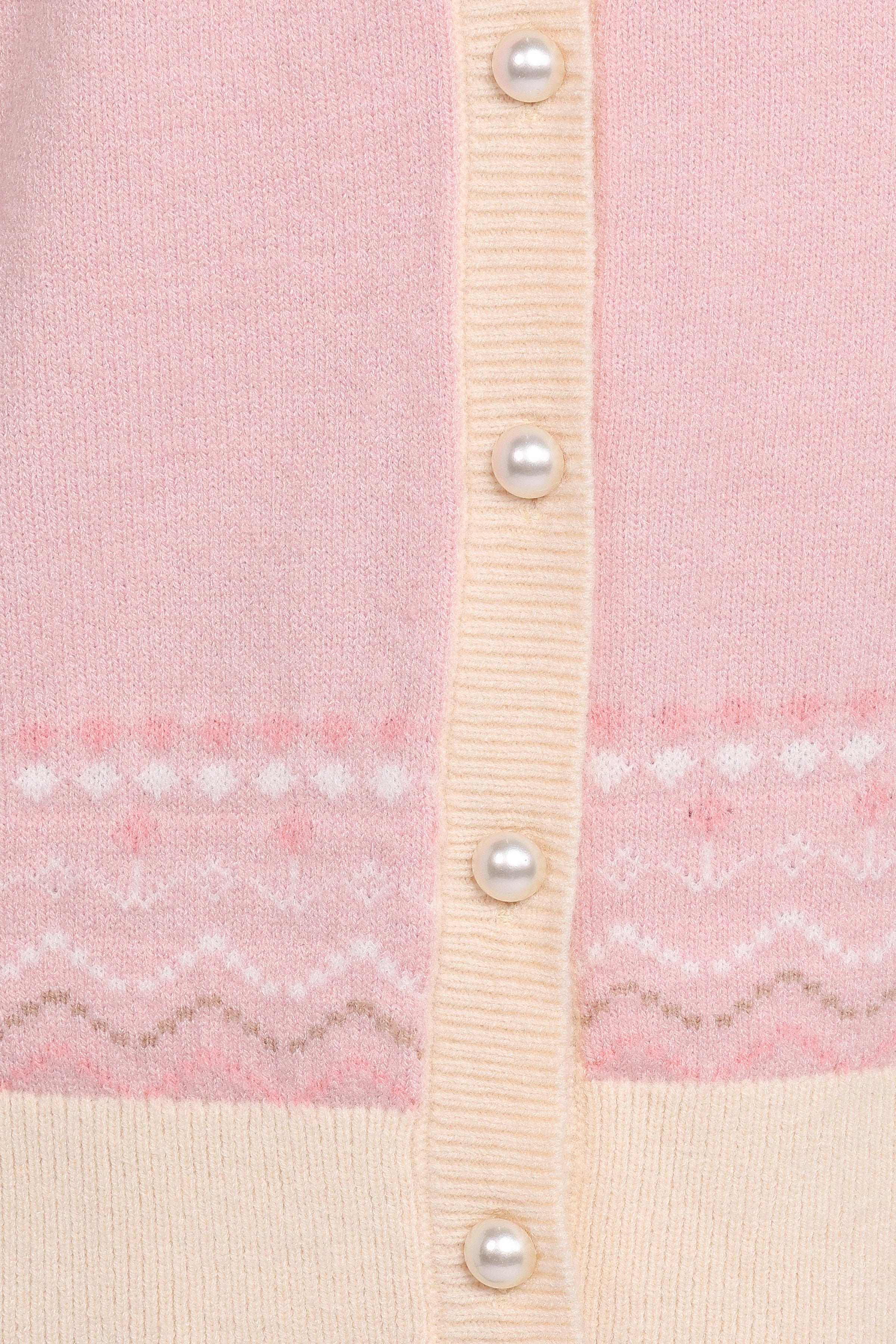 KNITWEAR Poppi Fairisle Cardigan - Pink