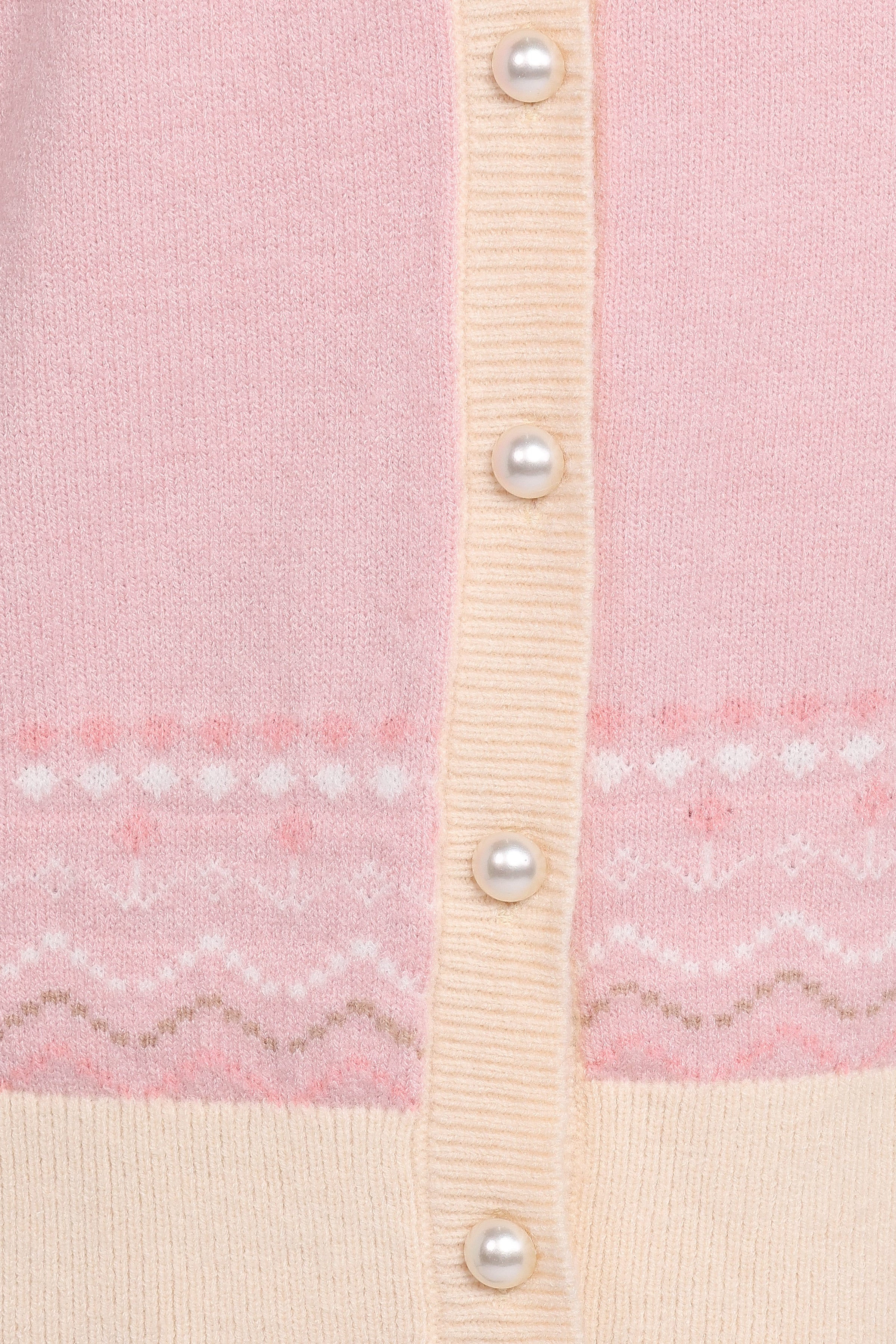KNITWEAR Poppi Fairisle Cardigan - Pink