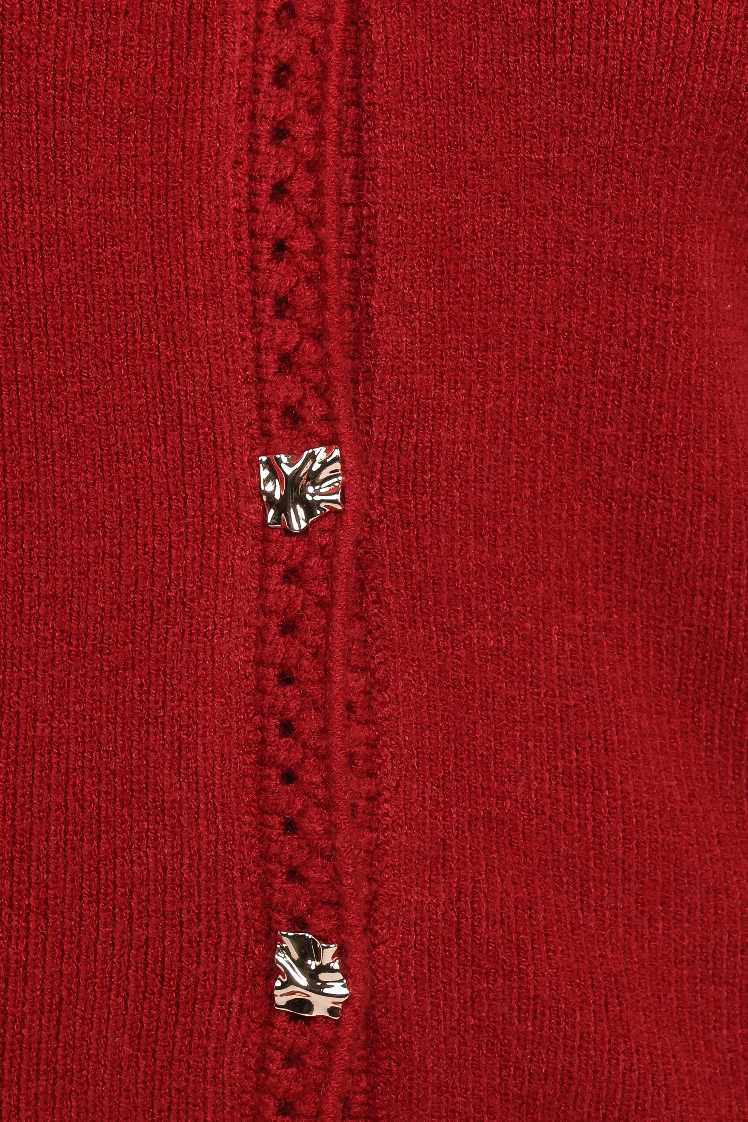 KNITWEAR Quay Button Front Cardigan - Red