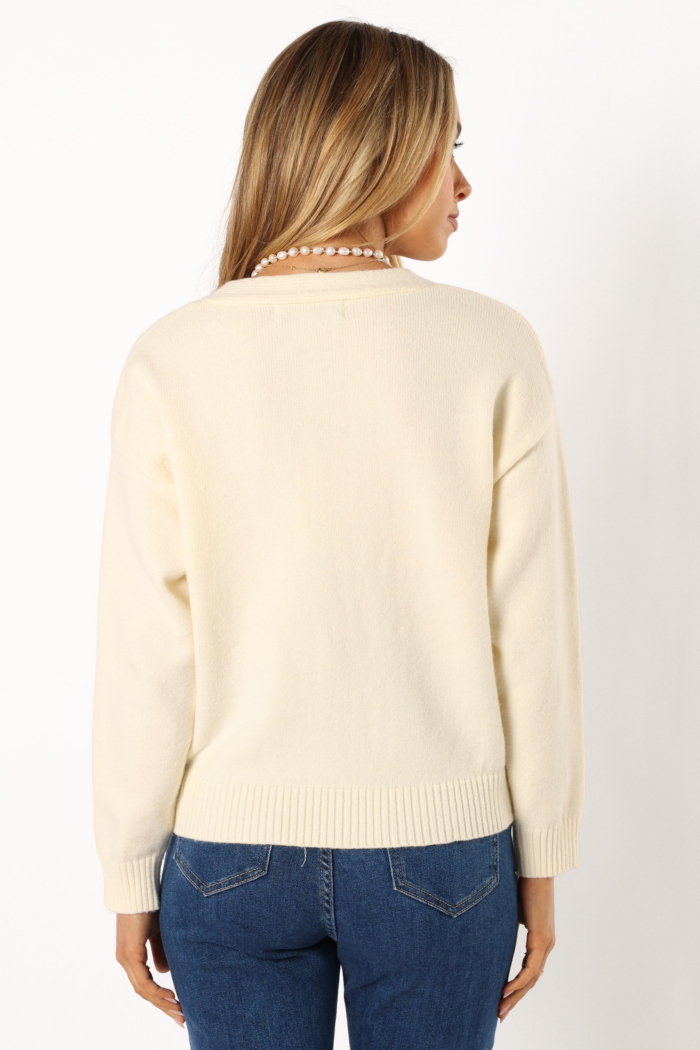 KNITWEAR Reign Flower Cardigan - Cream