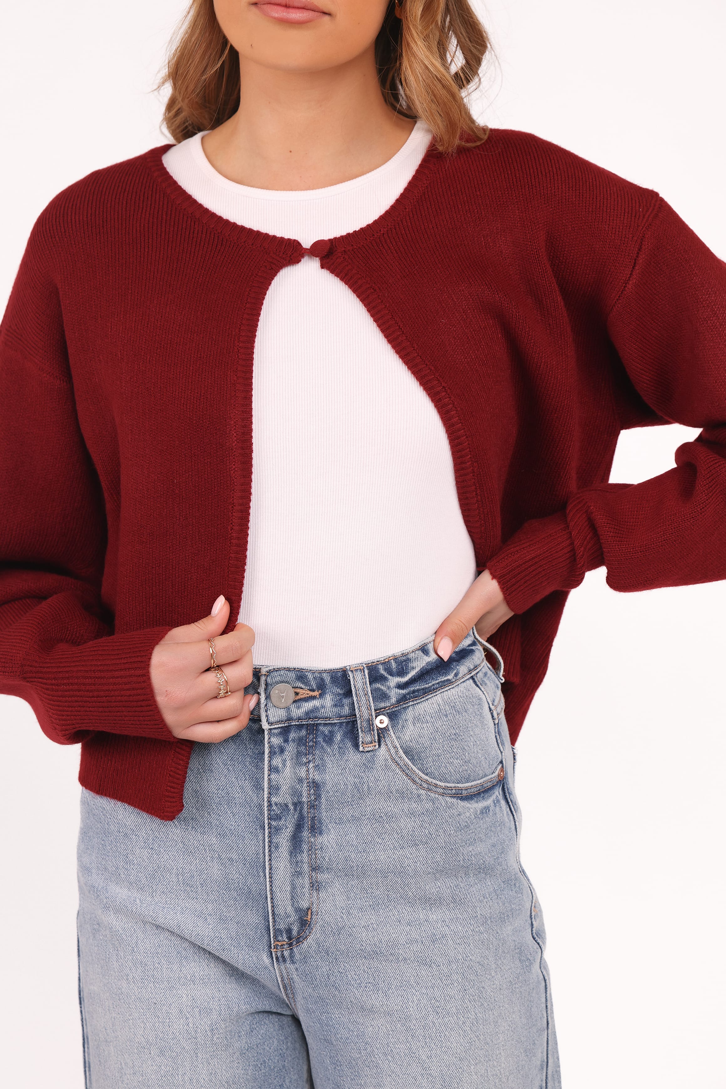 KNITWEAR Ripley Knit Cardigan - Berry