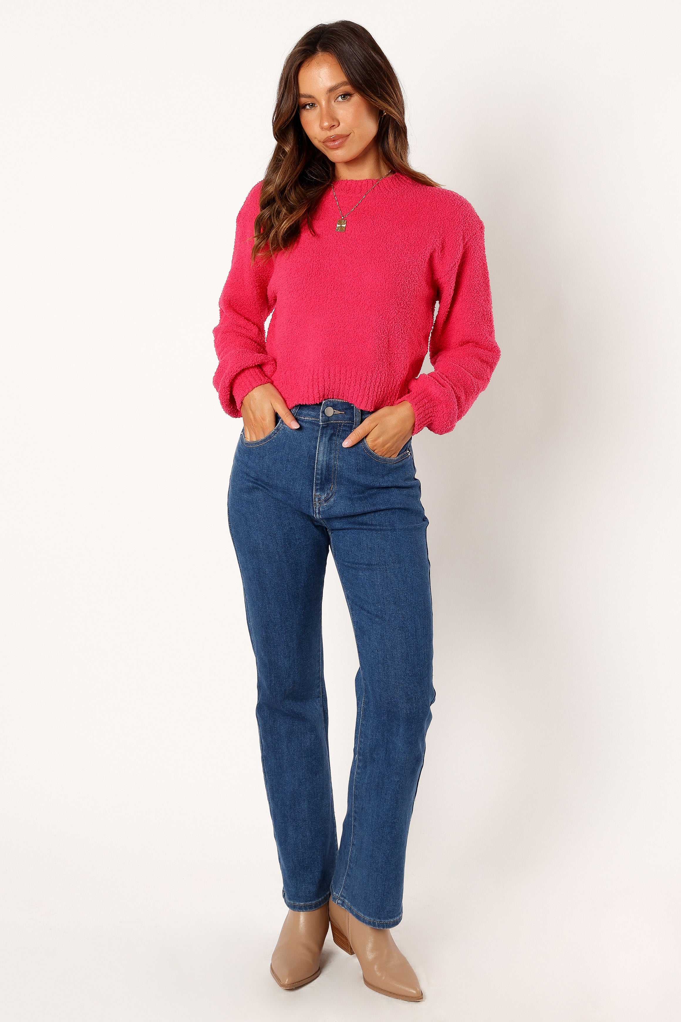 KNITWEAR @Sariah Knit Sweater - Magenta