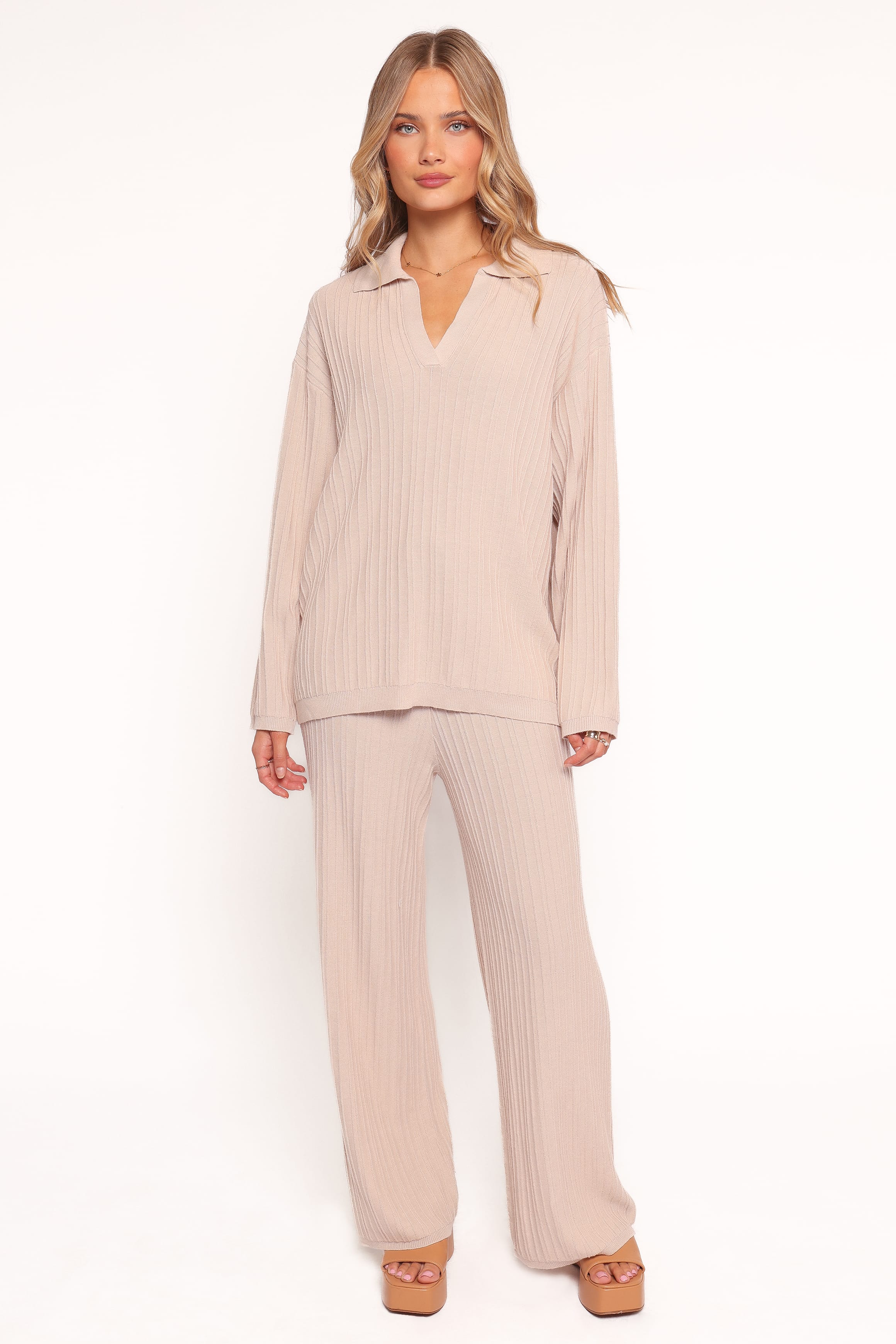 KNITWEAR Sonole Ribbed Knit Sweater - Oat