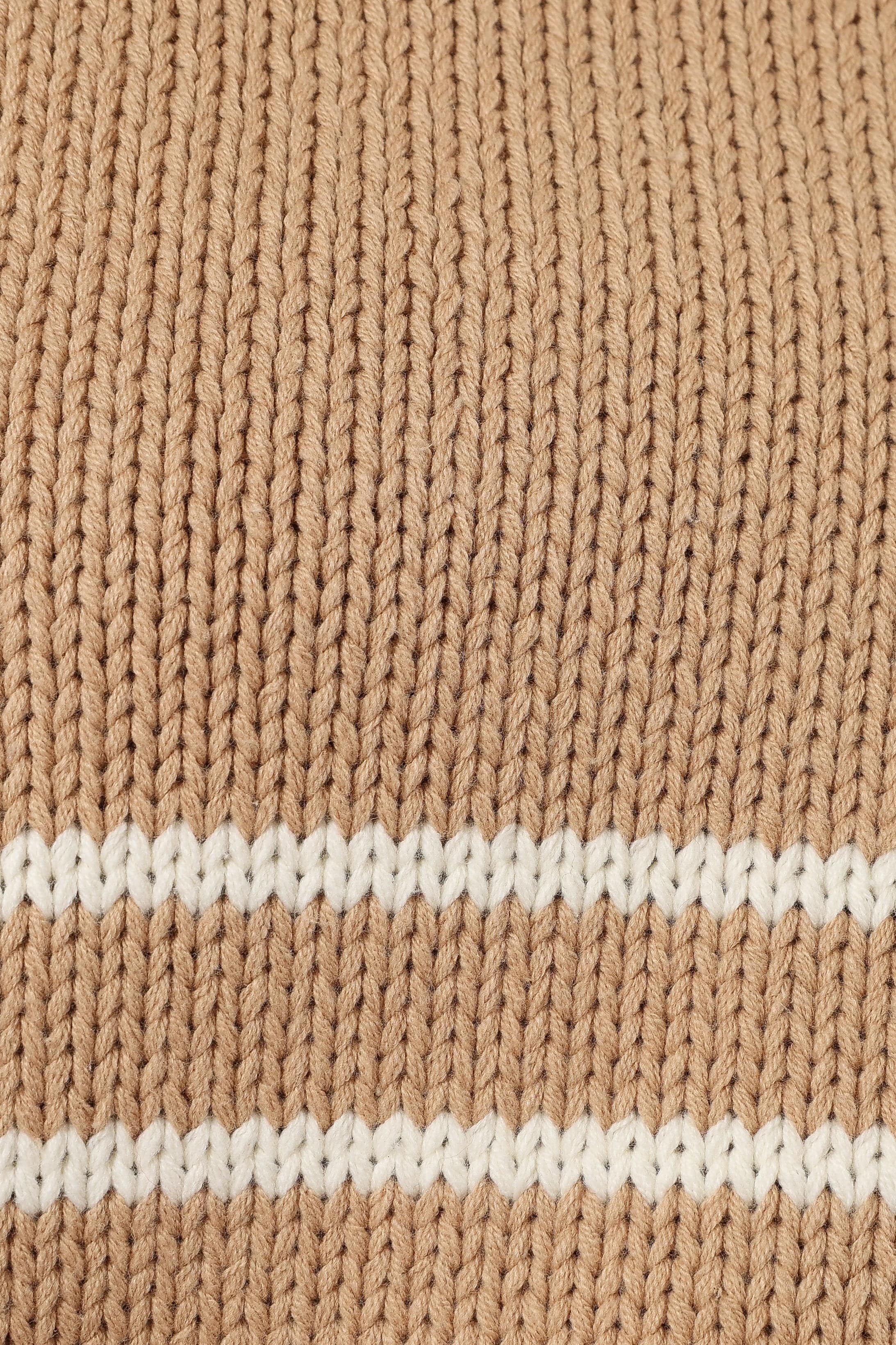 KNITWEAR Tenzie Stripe Knit Sweater - Mocha Cream