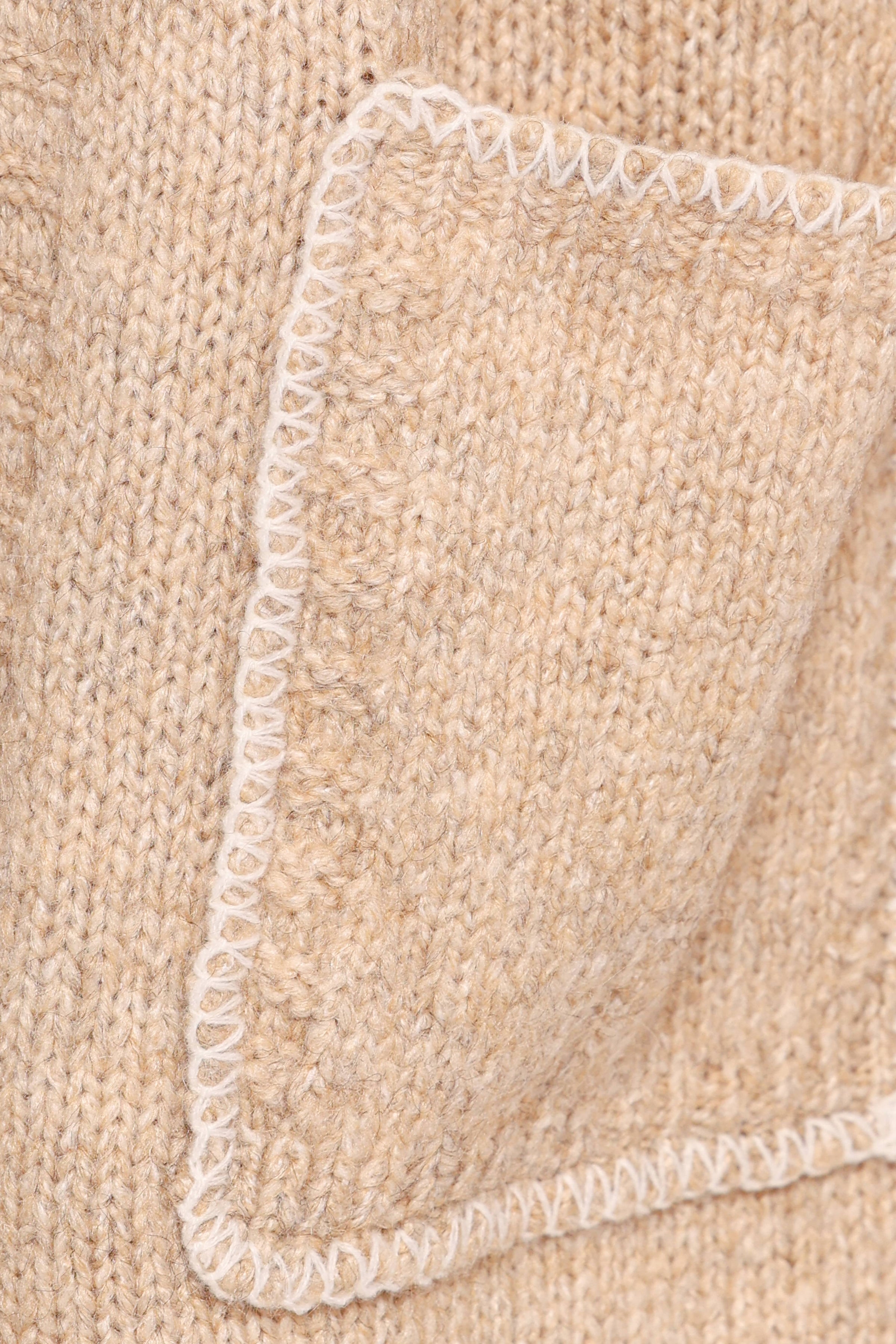 KNITWEAR Trinette Contrast Pocket Cardigan - Tan