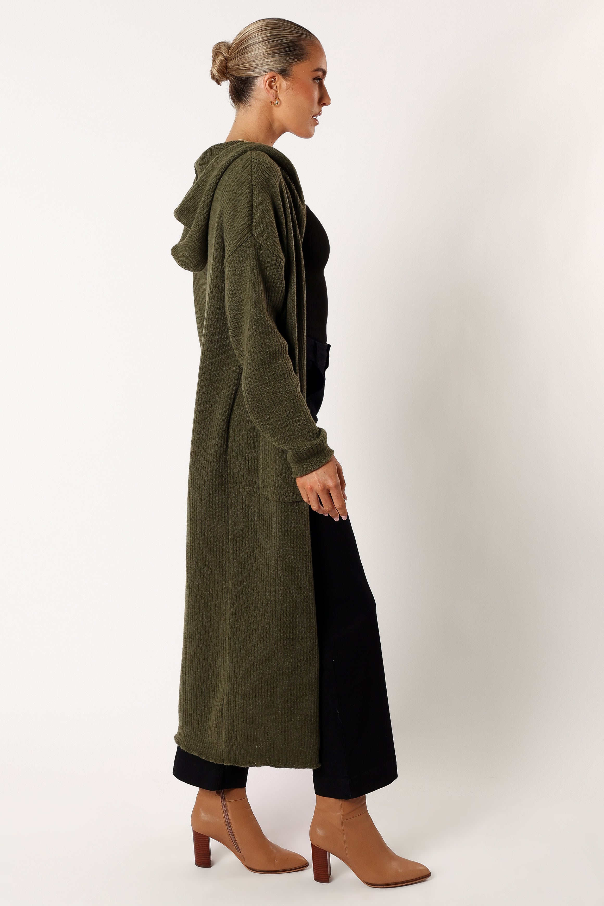 KNITWEAR @Valery Long Cardigan - Olive