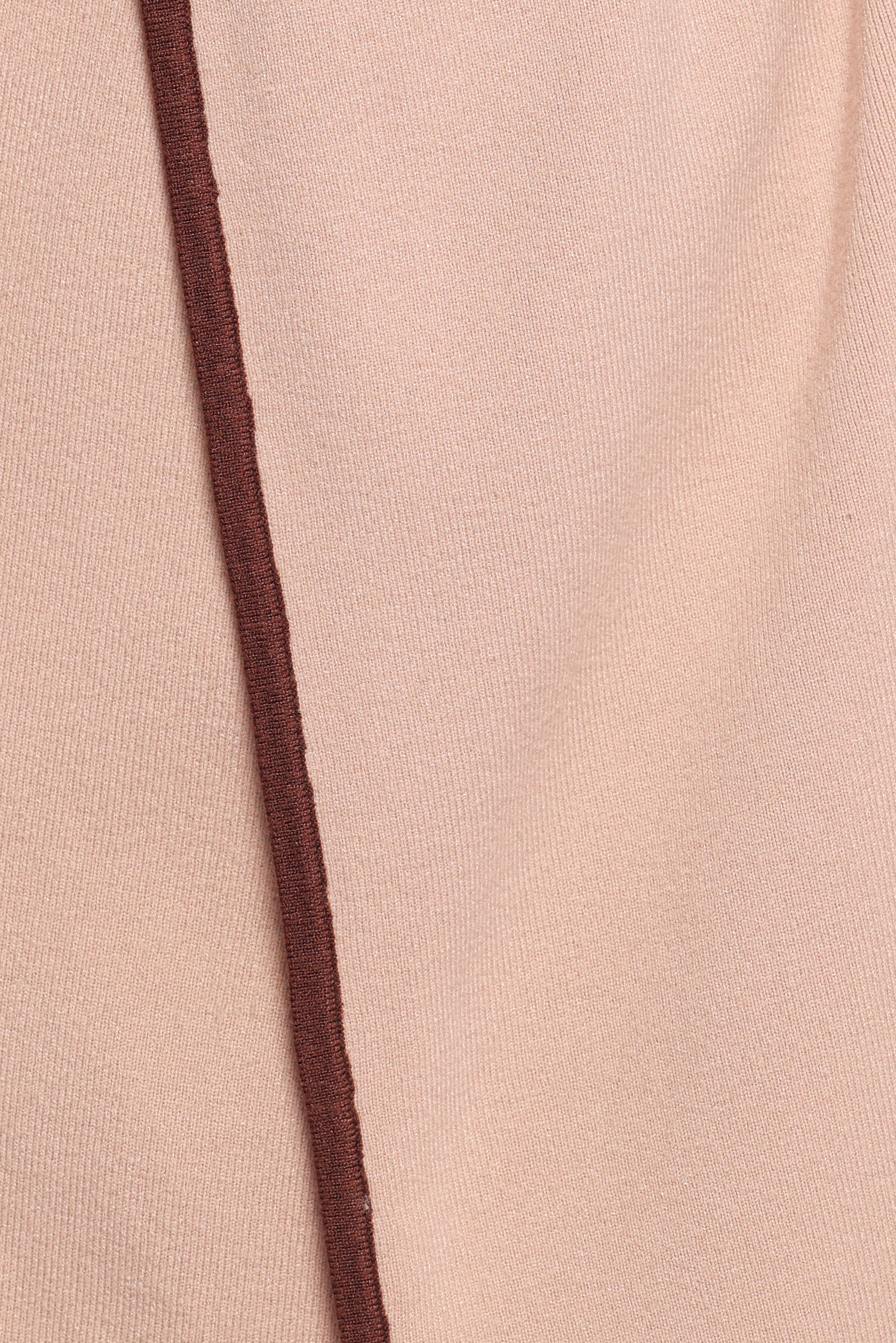 KNITWEAR Vallis Contrast Trim Long Cardigan - Beige