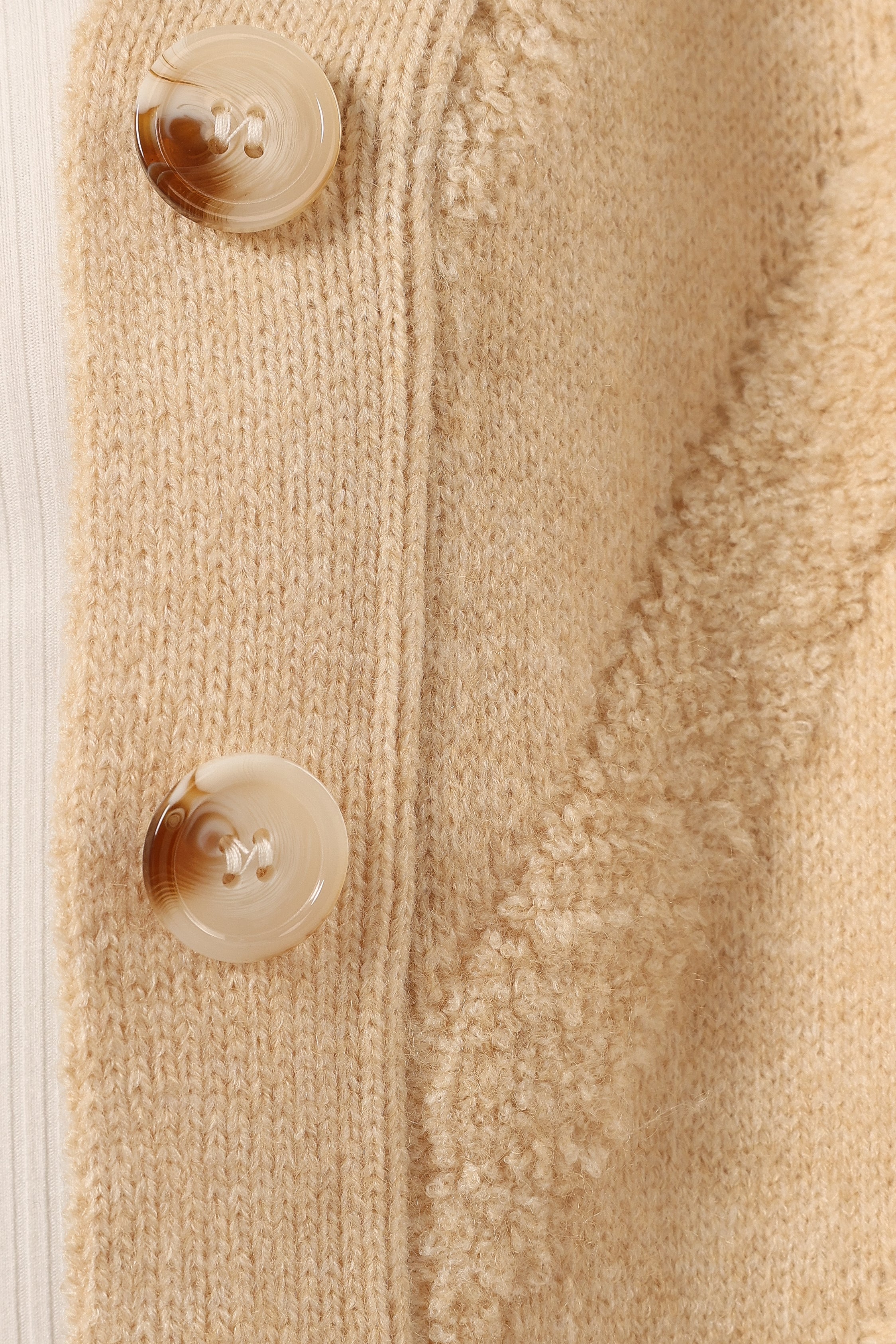 KNITWEAR @Veda Stripe Cardigan - Beige