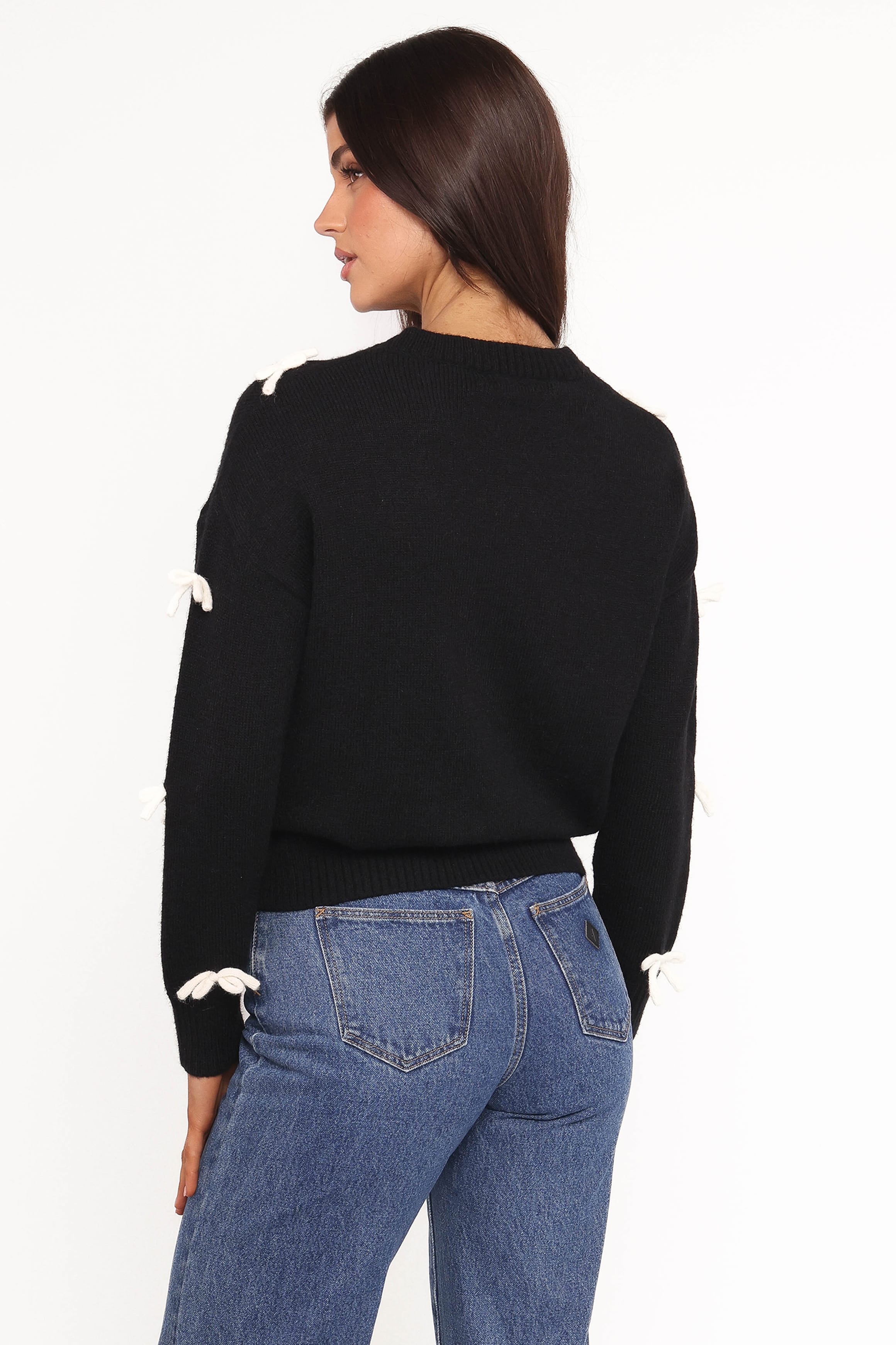 KNITWEAR Voss Bow Knit Sweater - Black