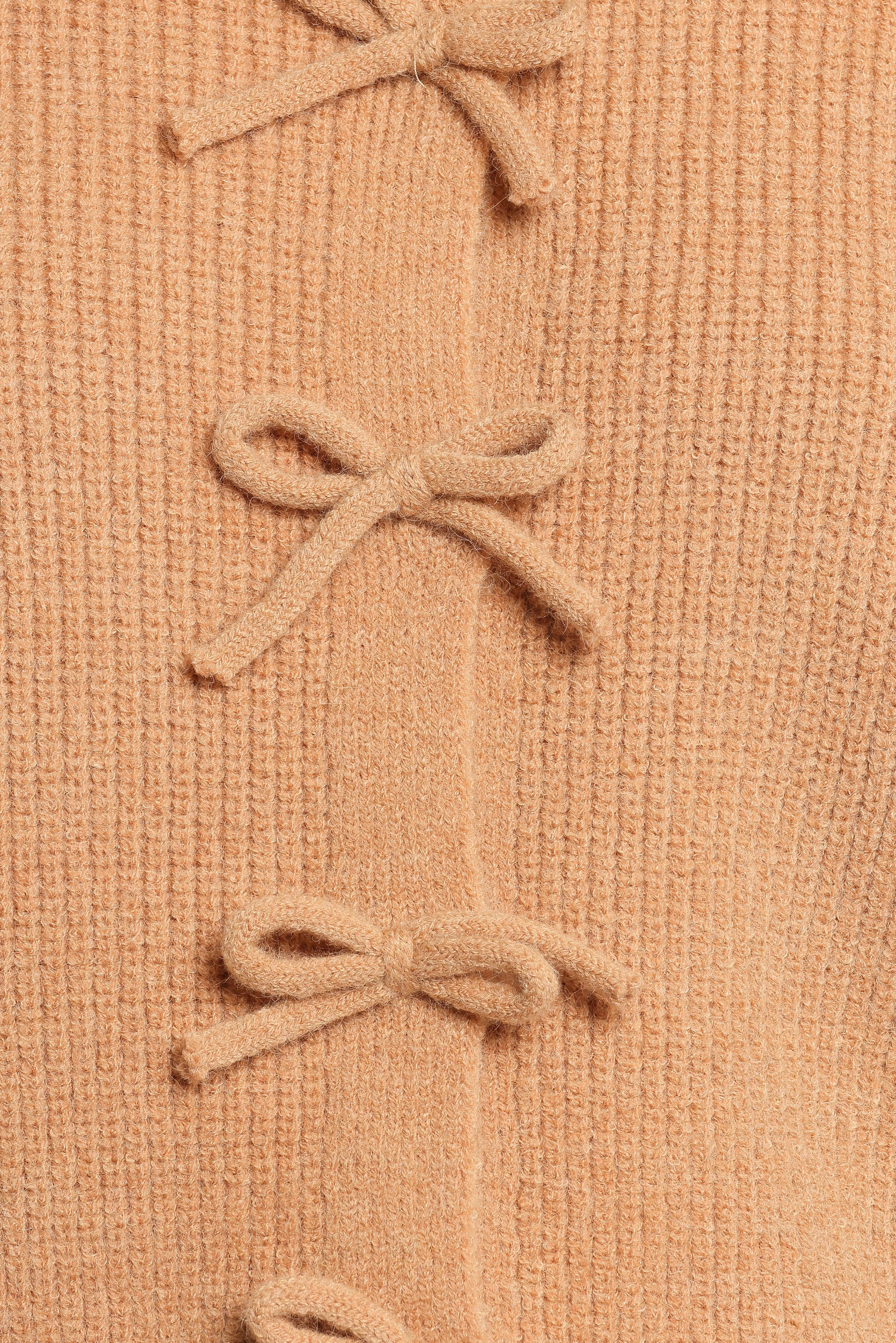 KNITWEAR Wilde Bow Front Cardigan - Camel