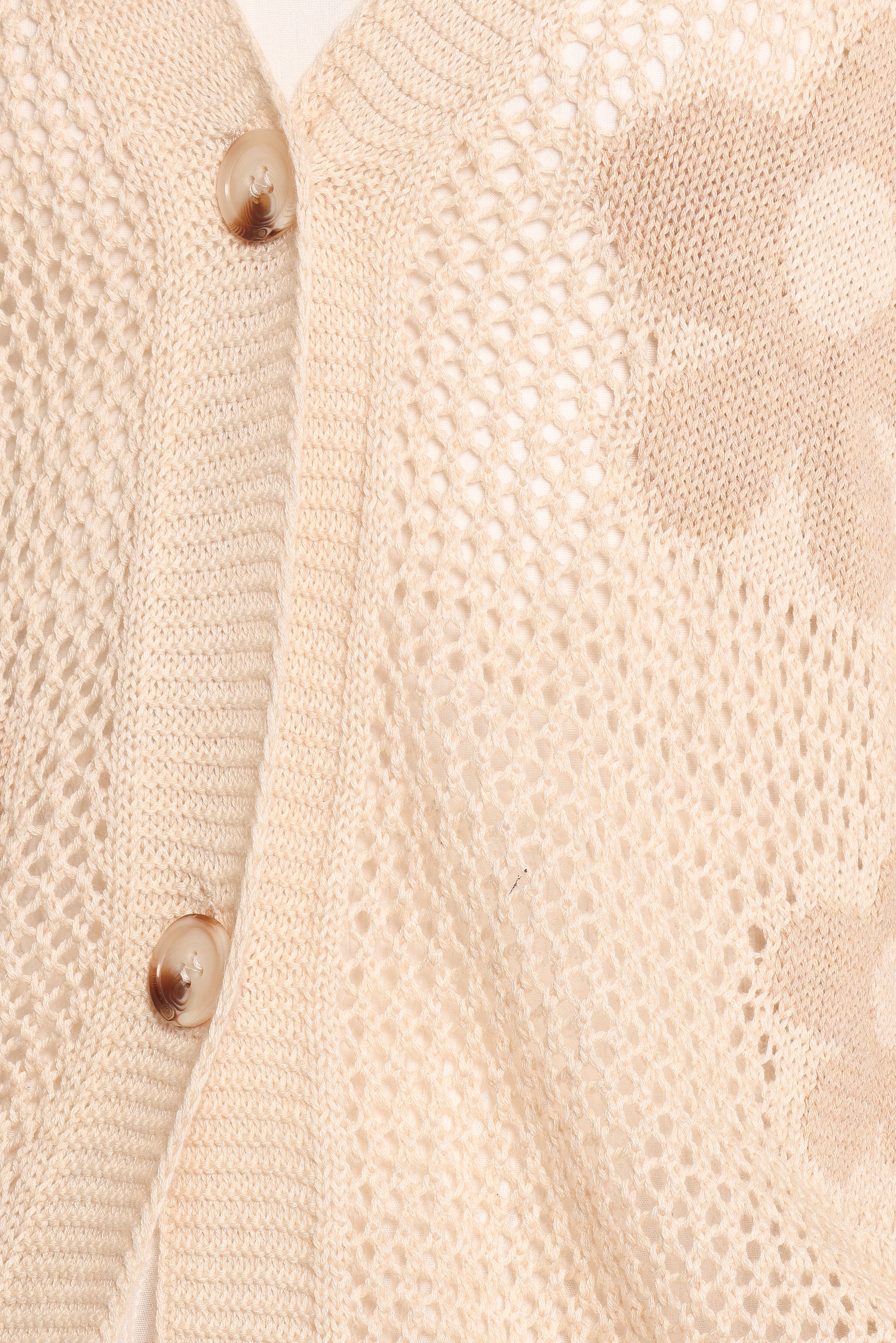 KNITWEAR Winslow Open Knit Flower Cardigan - Tan