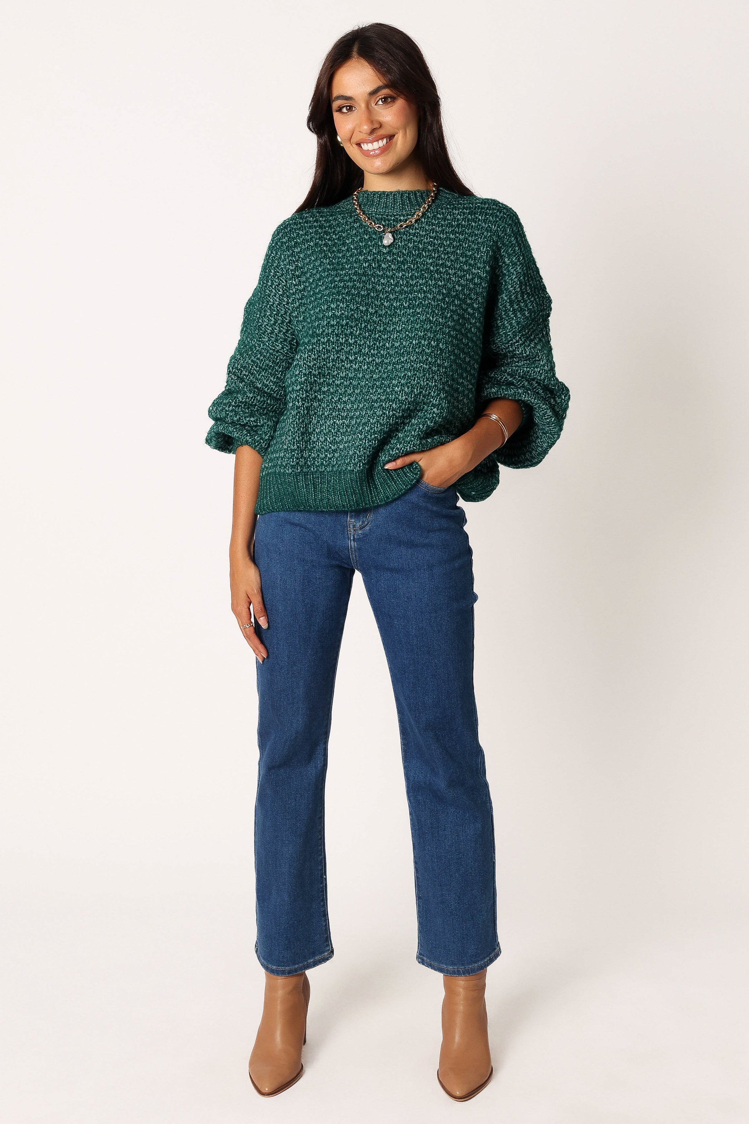 KNITWEAR @Ziggy Knit Sweater - Emerald