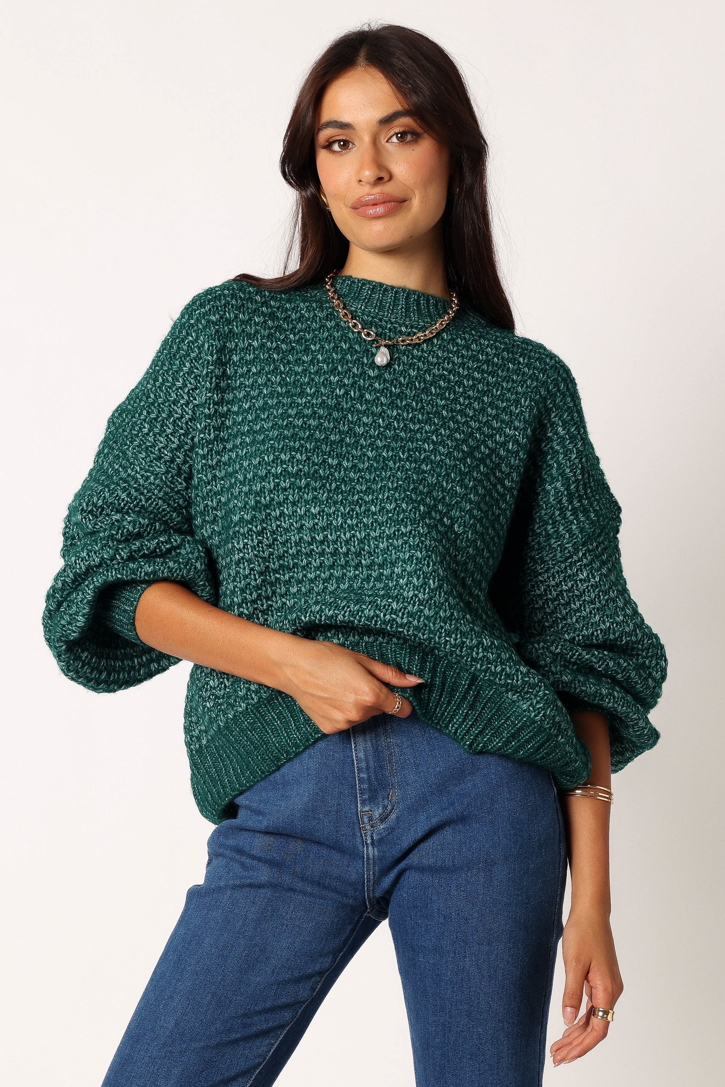 KNITWEAR @Ziggy Knit Sweater - Emerald