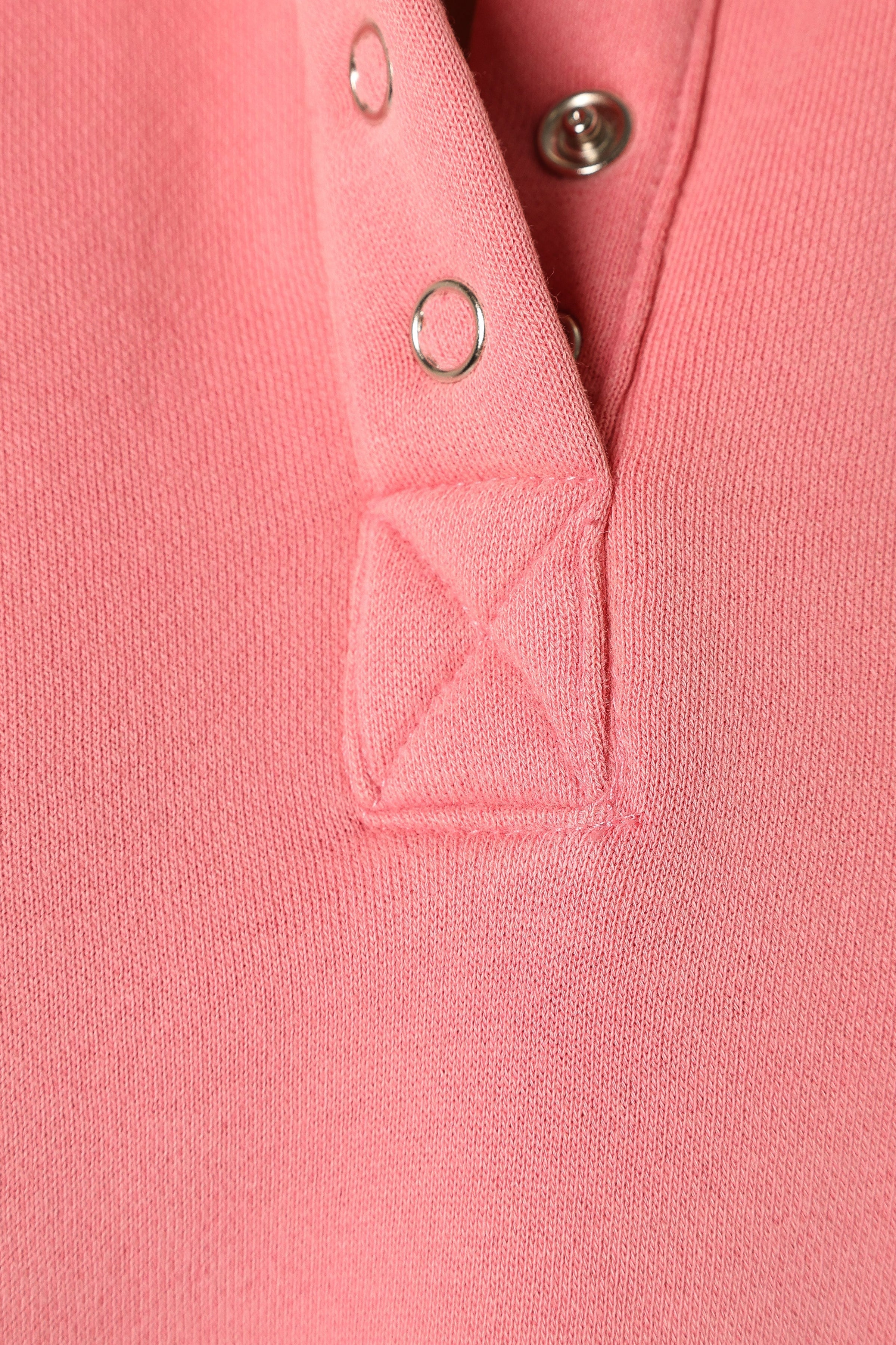 OUTERWEAR @Adeline Snap Quarter Neck Sweatshirt - Pink