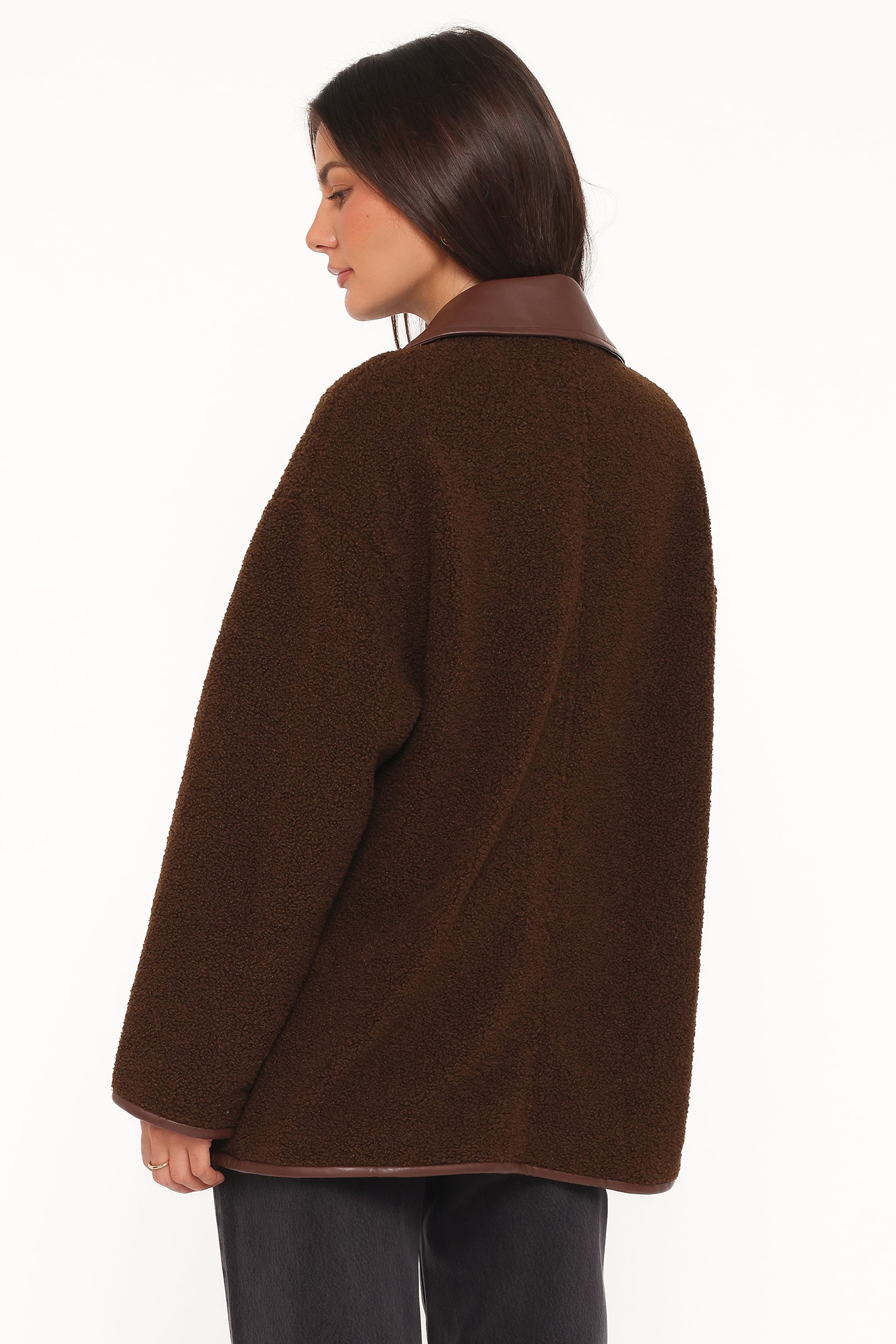 OUTERWEAR Adella Sherpa Car Coat - Espresso Brown