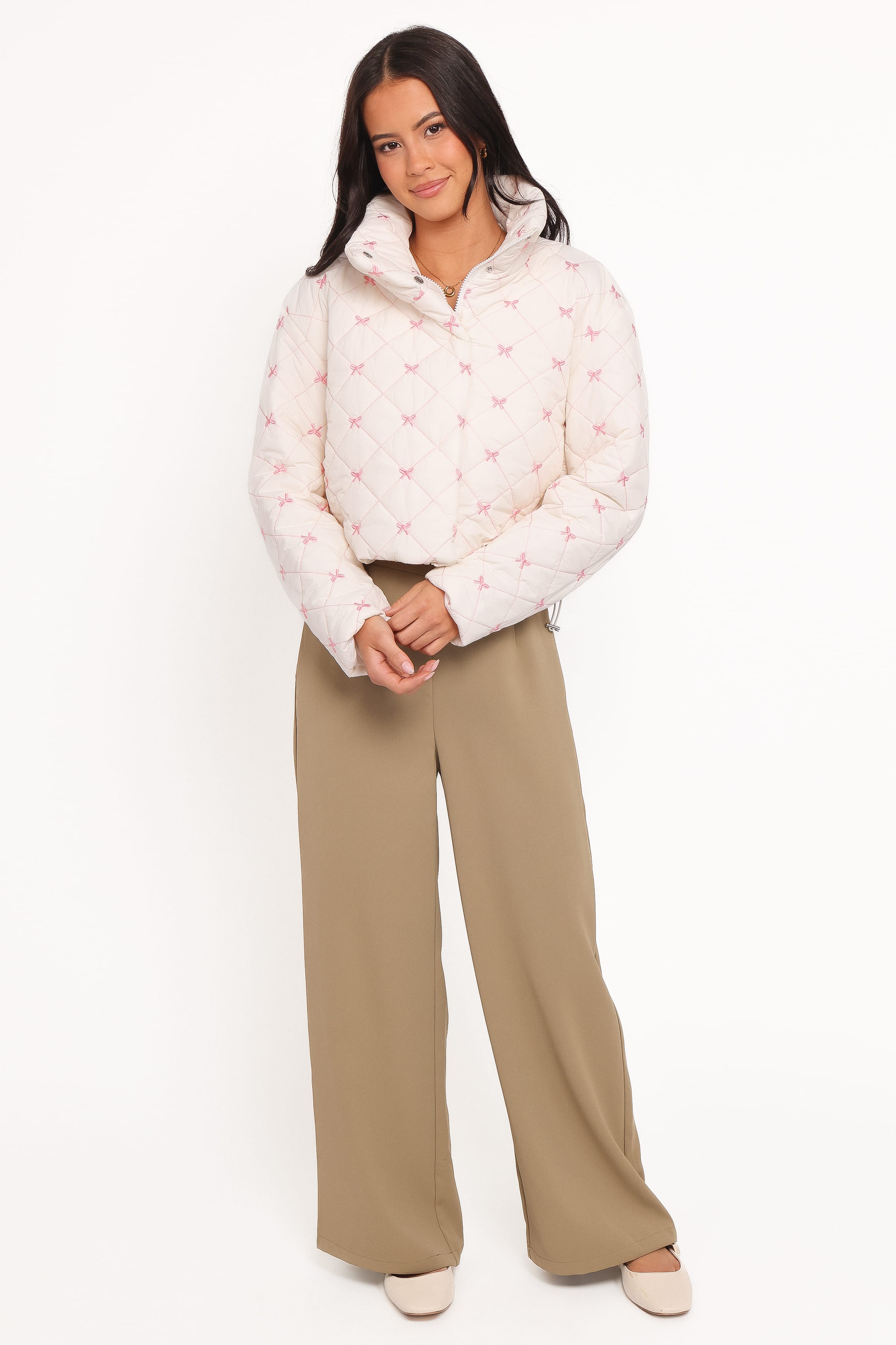 OUTERWEAR Adi Quilted Jacket - Pink Bow