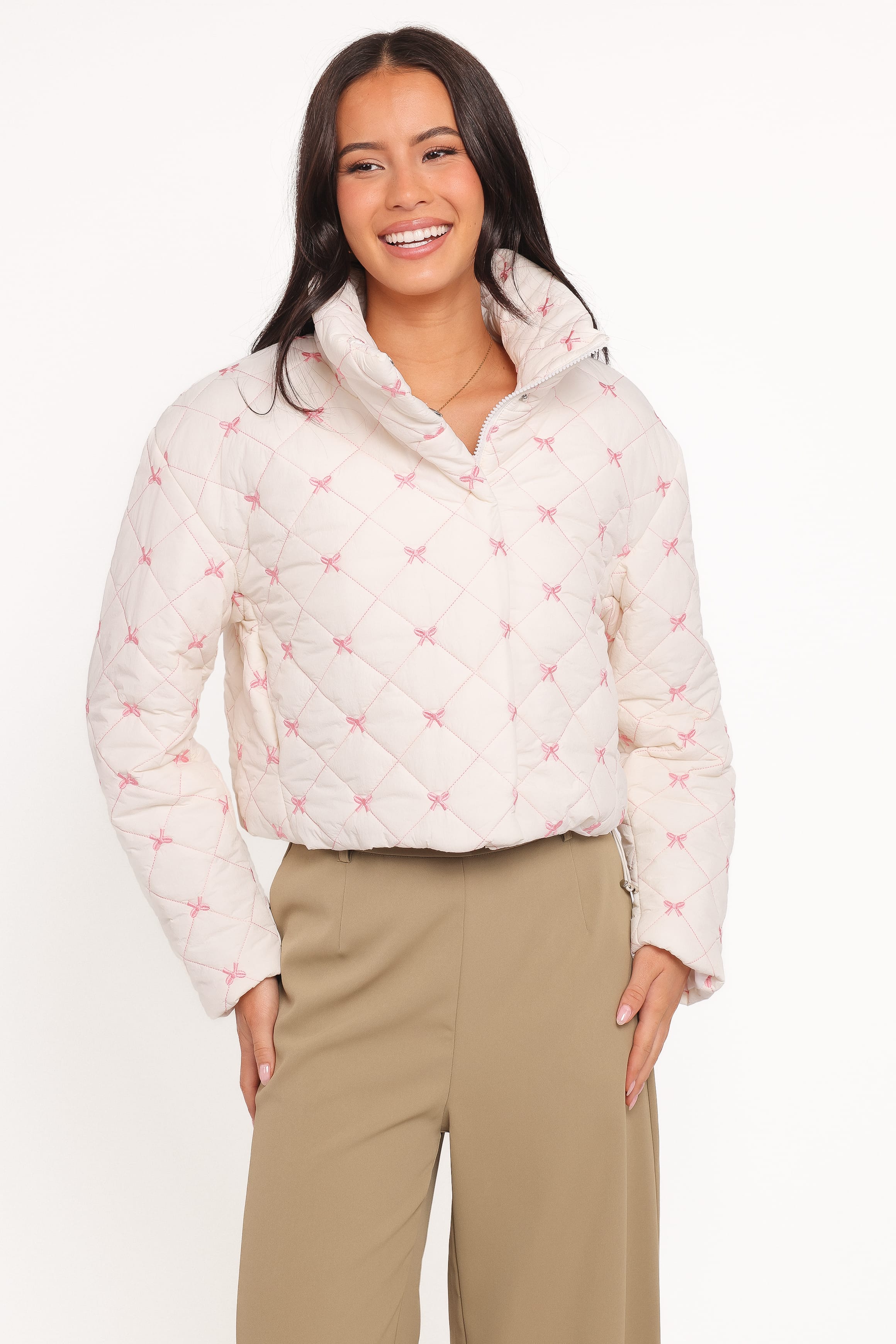 OUTERWEAR Adi Quilted Jacket - Pink Bow