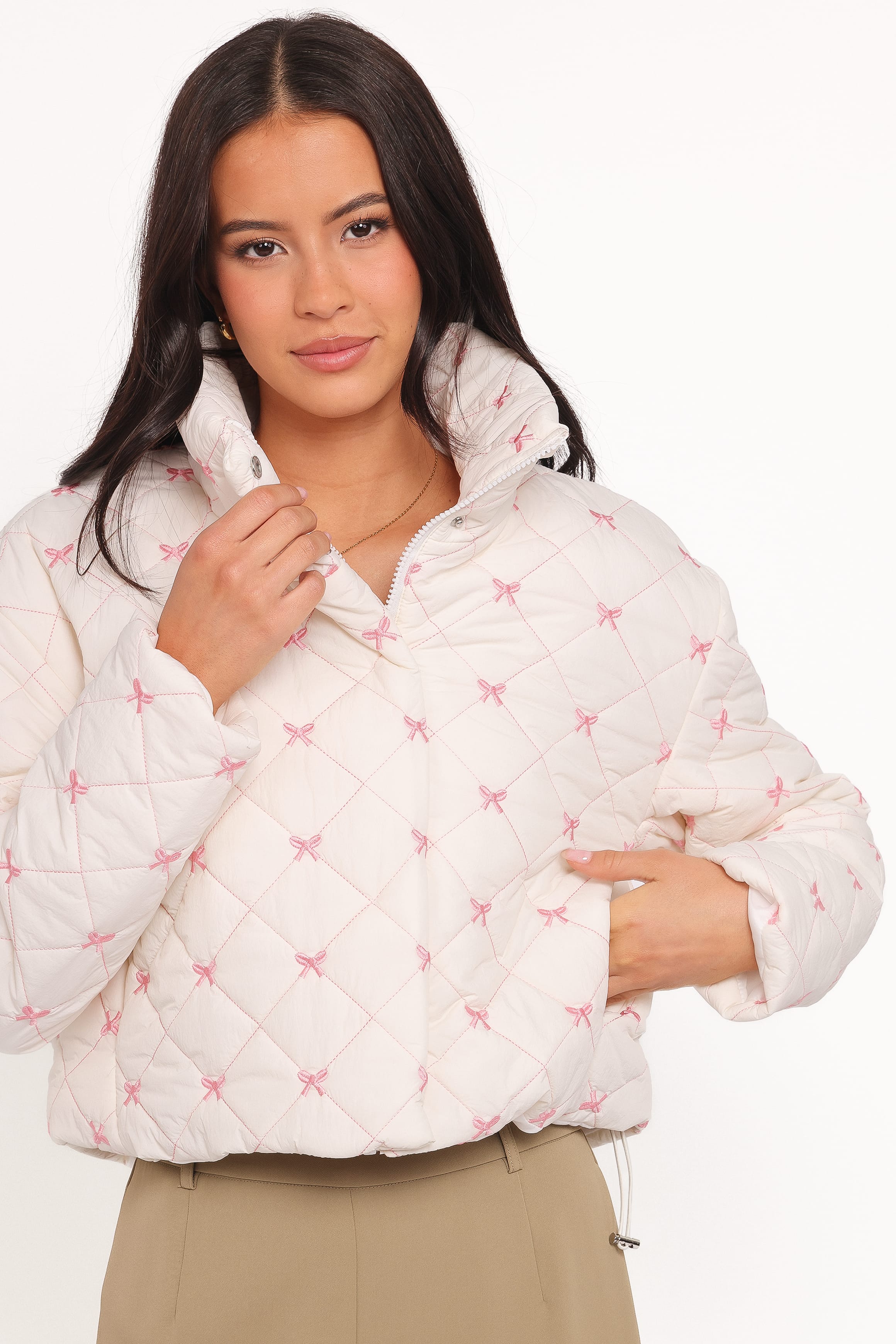 OUTERWEAR Adi Quilted Jacket - Pink Bow