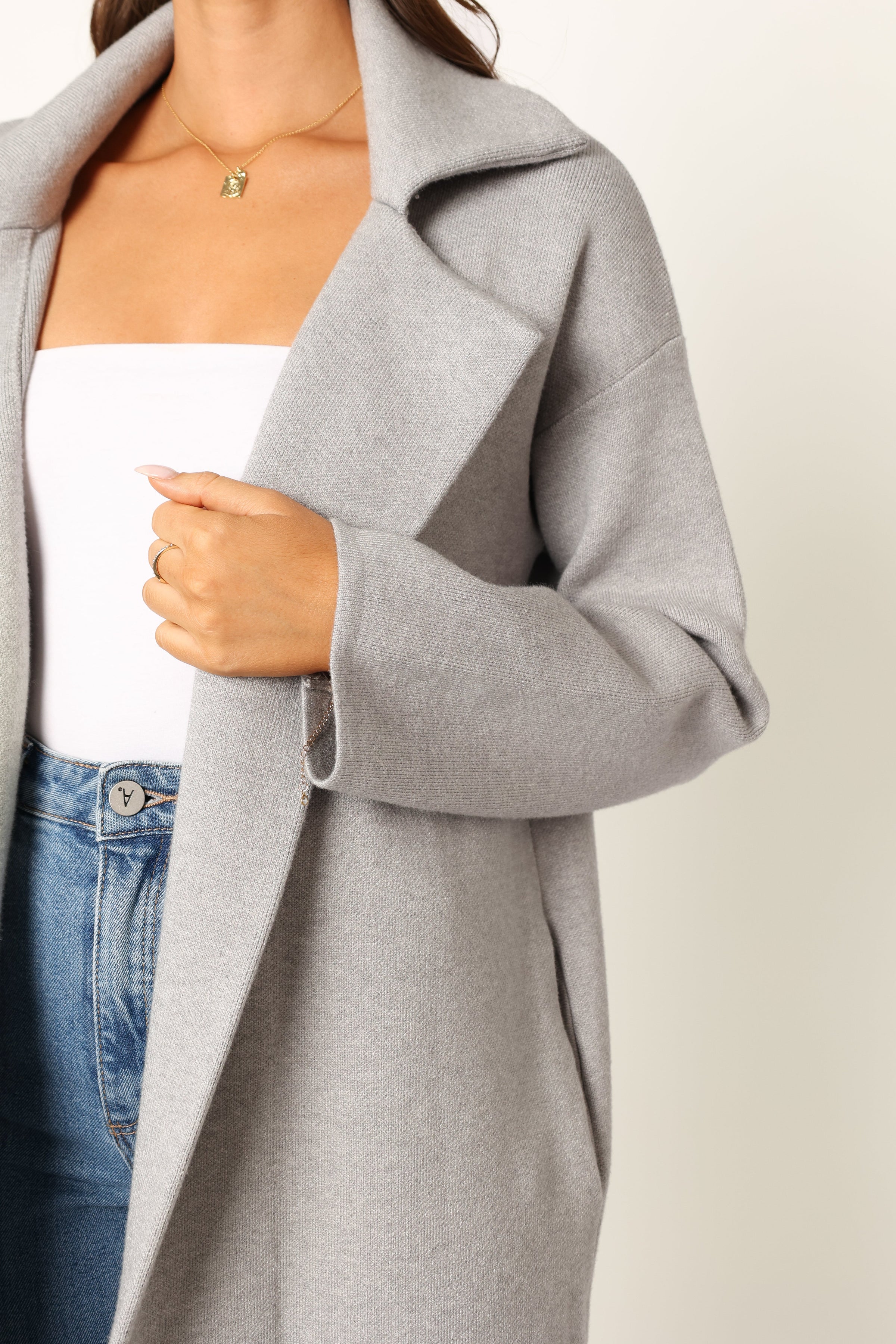 OUTERWEAR @Anastasia Long Coatigan - Heather Grey