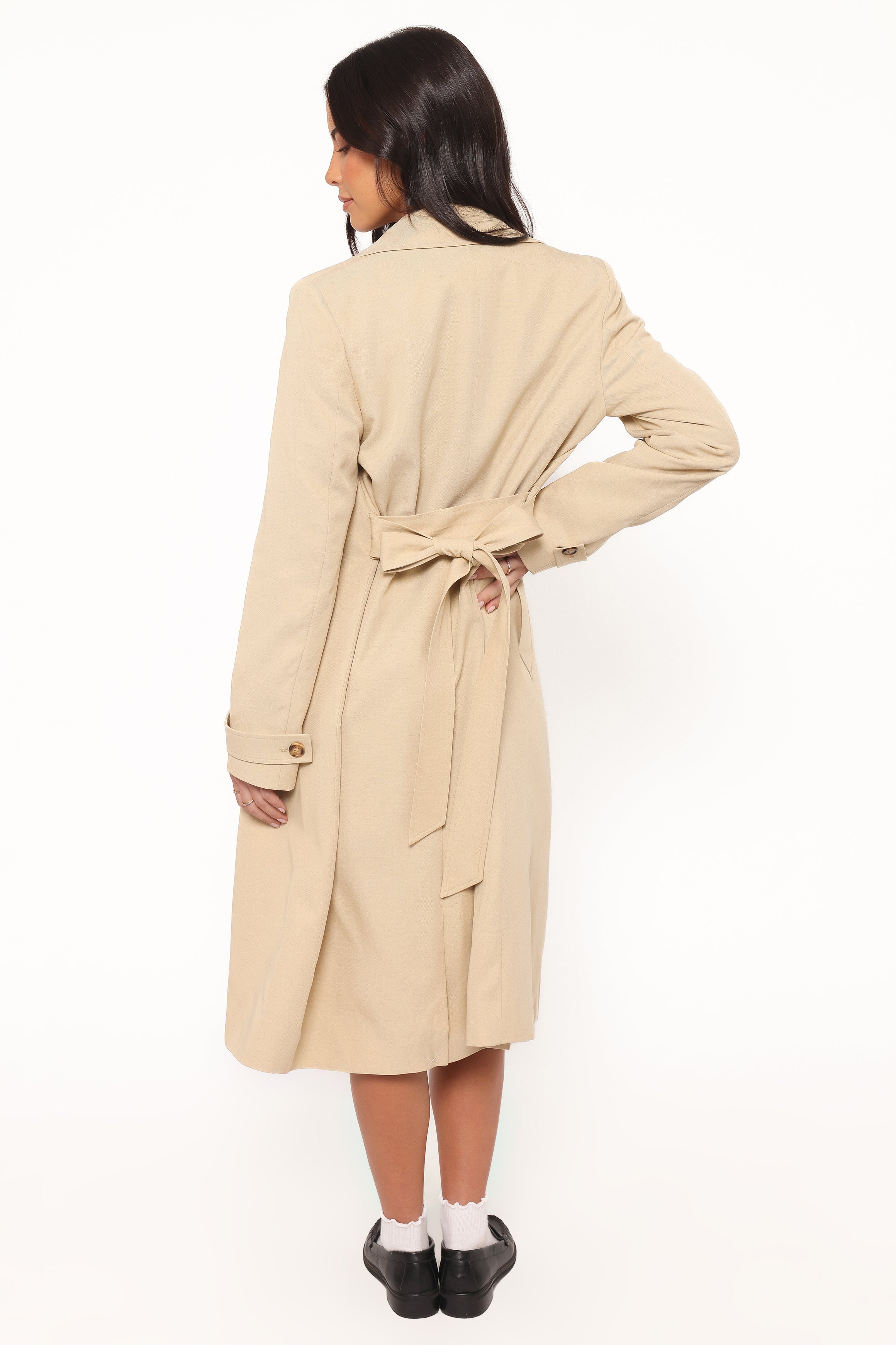 OUTERWEAR Angelique Linen Trench Coat - Oat Linen