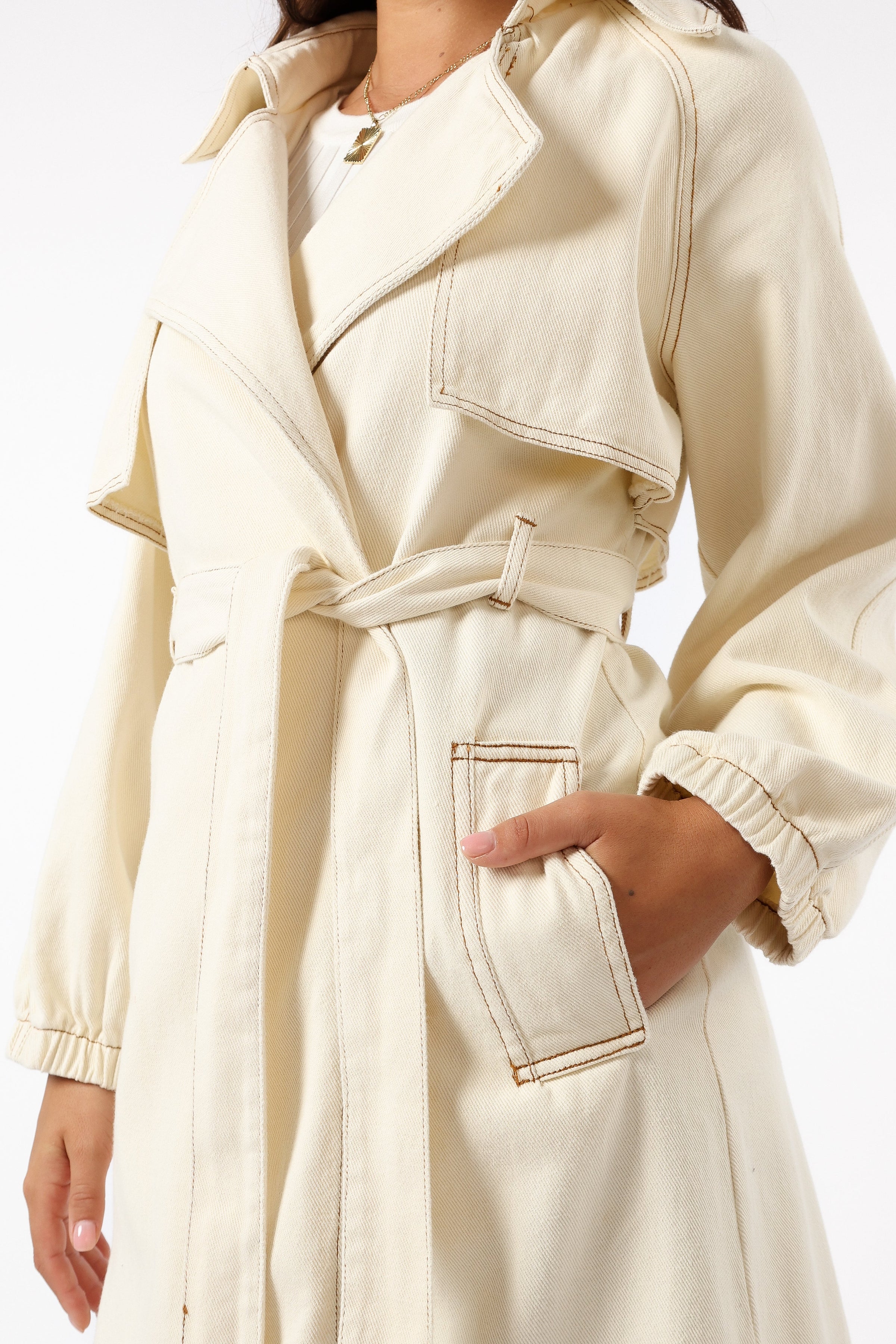 OUTERWEAR Ariana Trench Coat - Ecru