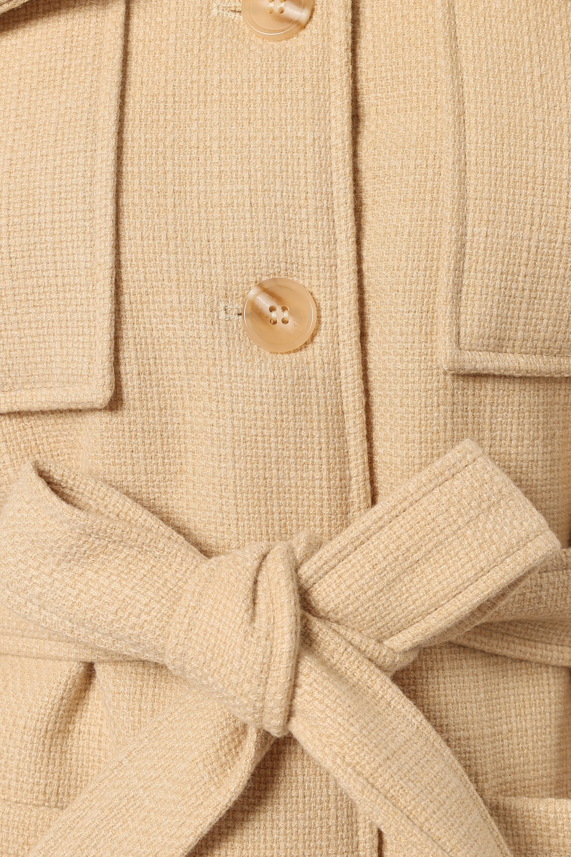 OUTERWEAR Arlow Tie Front Shacket - Cream