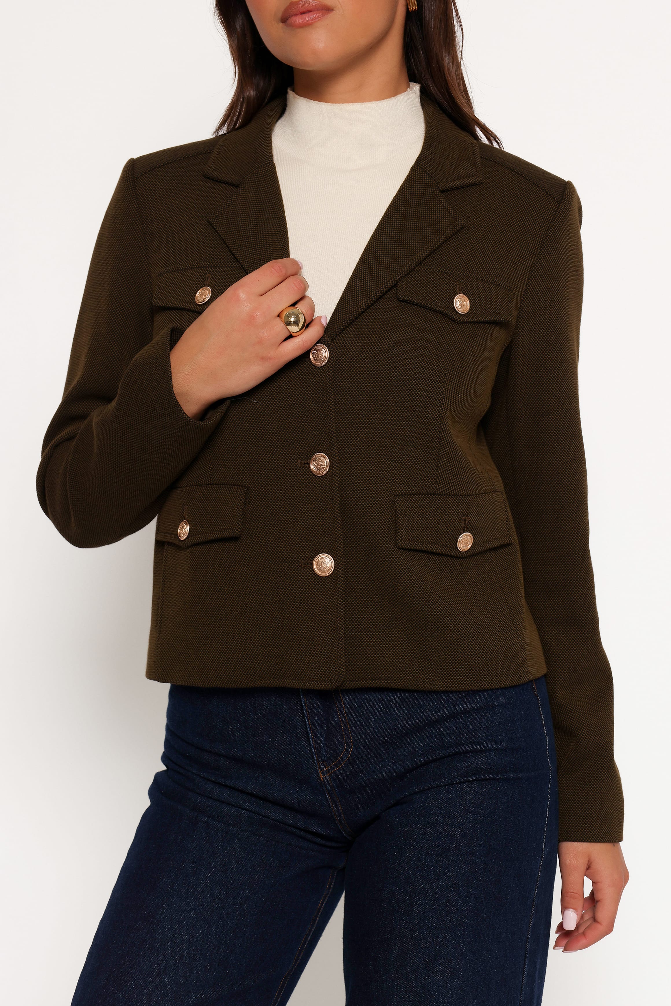 OUTERWEAR Bandit Long Sleeve Button Down Jacket - Olive
