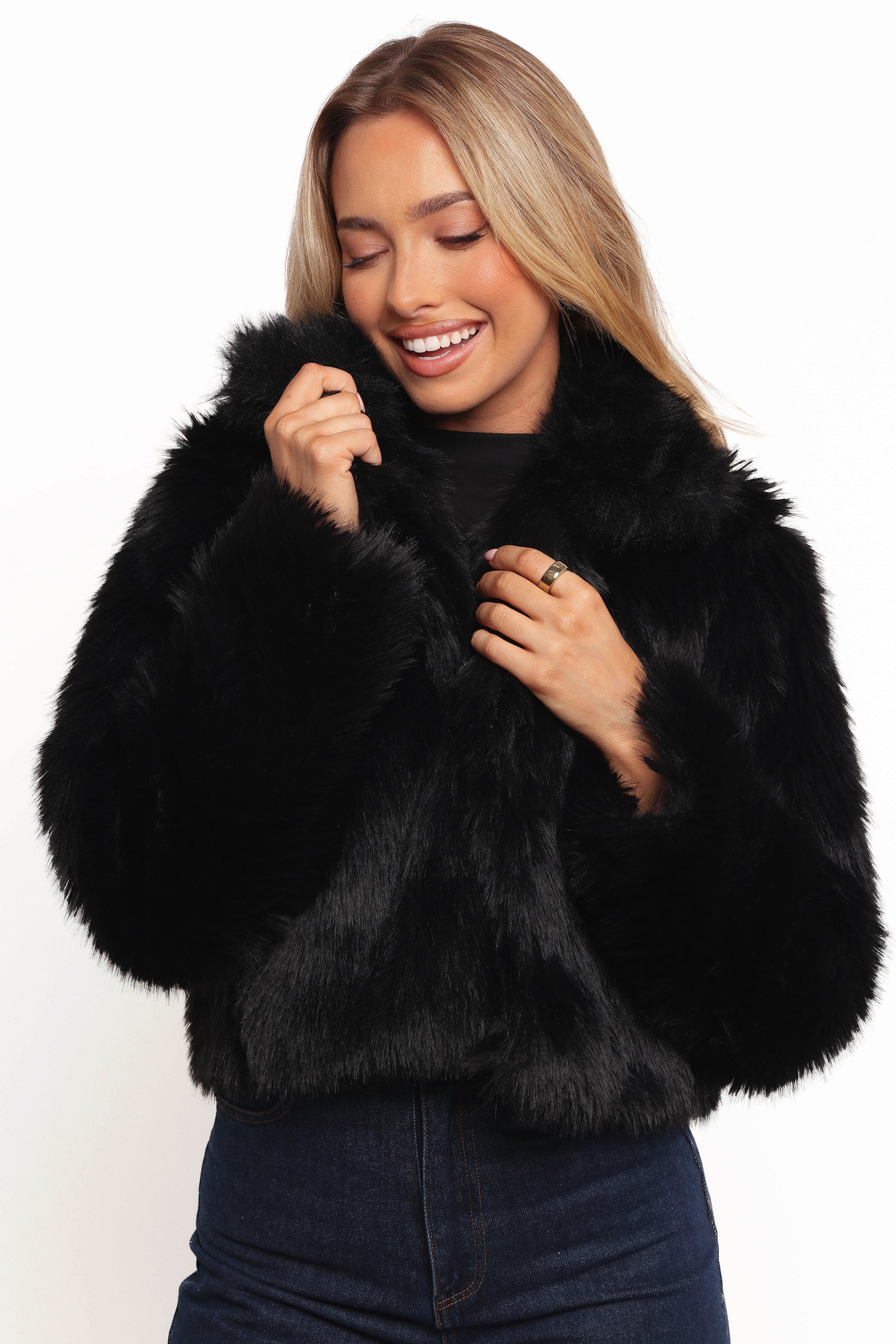 OUTERWEAR Bobbi Faux Fur Jacket - Black