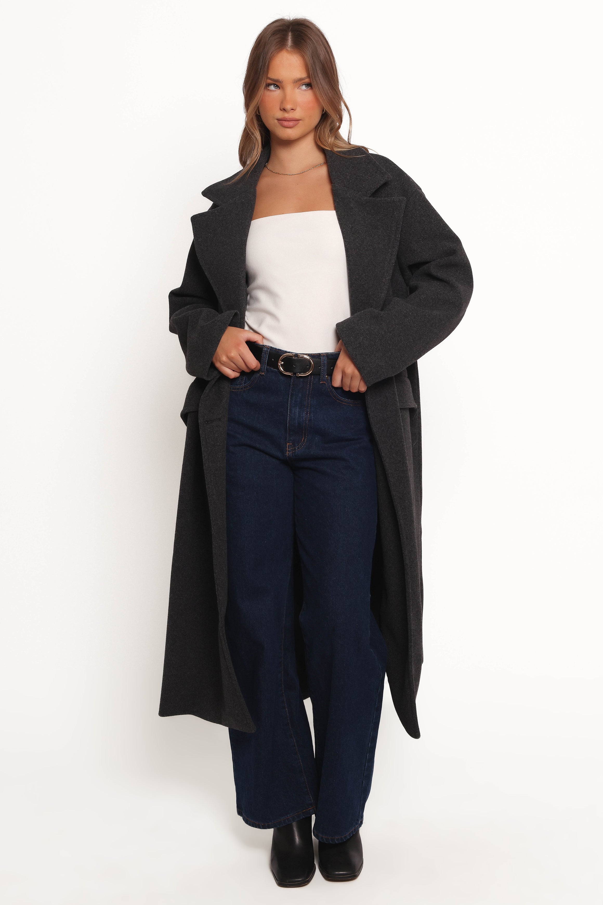 OUTERWEAR Brylie Oversized Coat - Charcoal