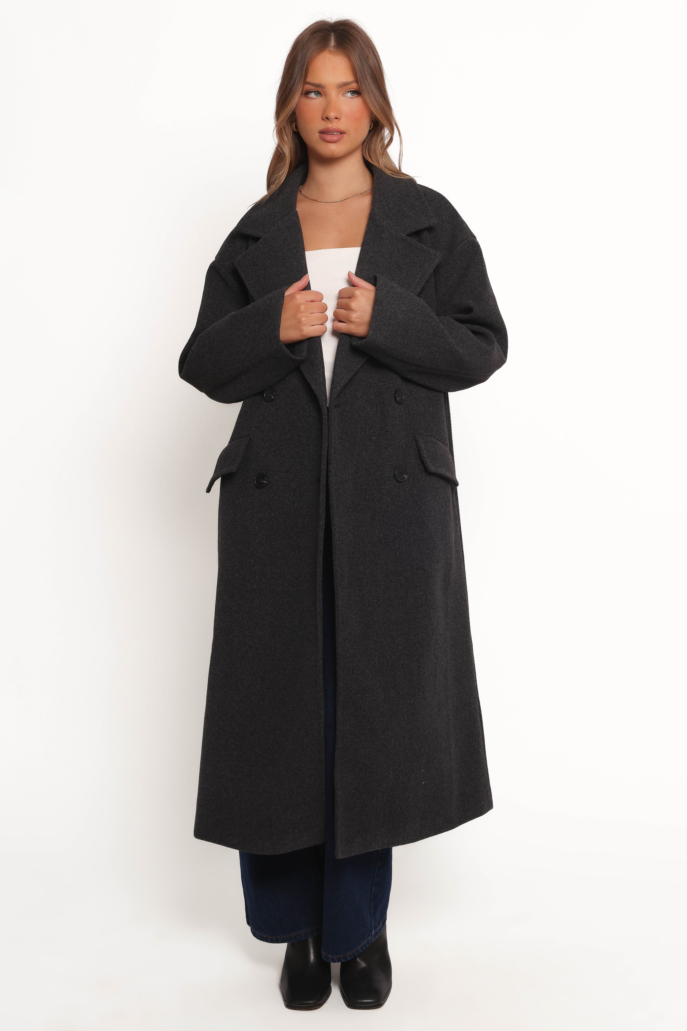 OUTERWEAR Brylie Oversized Coat - Charcoal