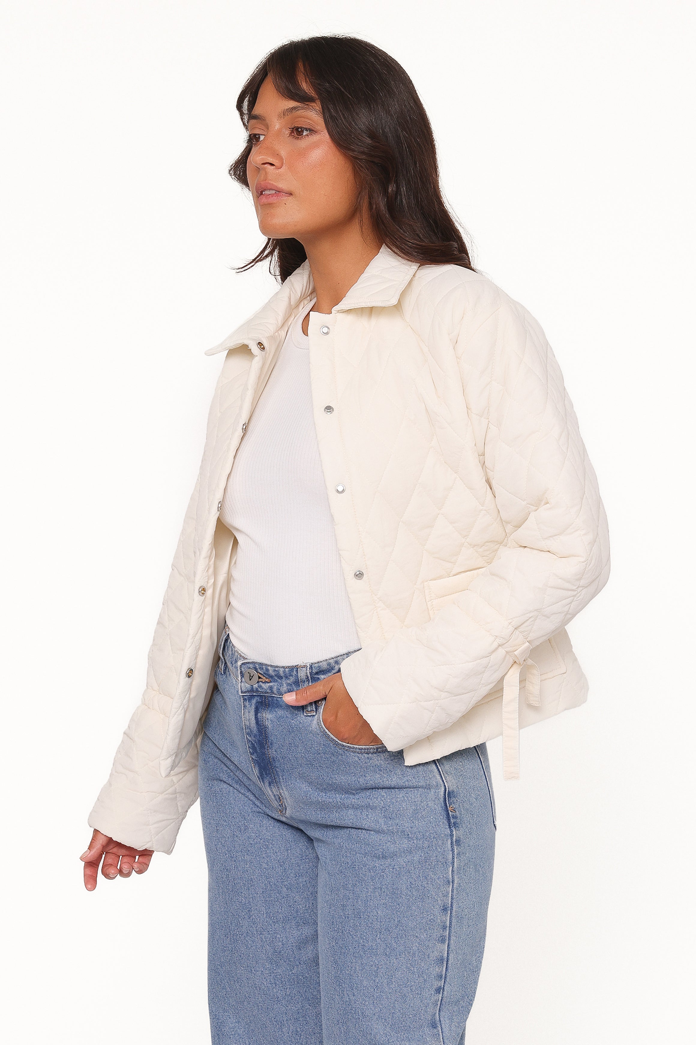 OUTERWEAR Caitlin Quilted Jacket - Cream