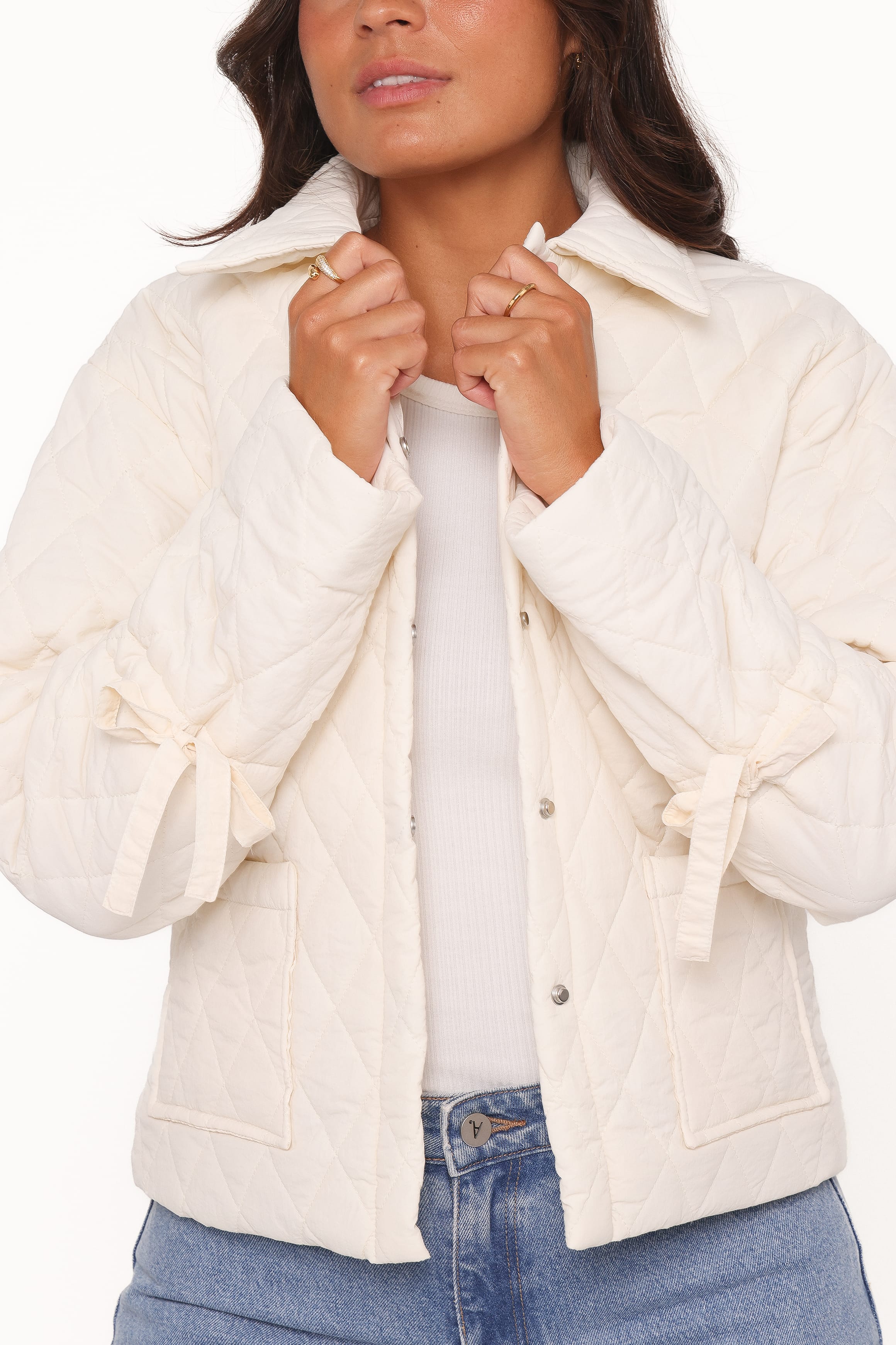 OUTERWEAR Caitlin Quilted Jacket - Cream
