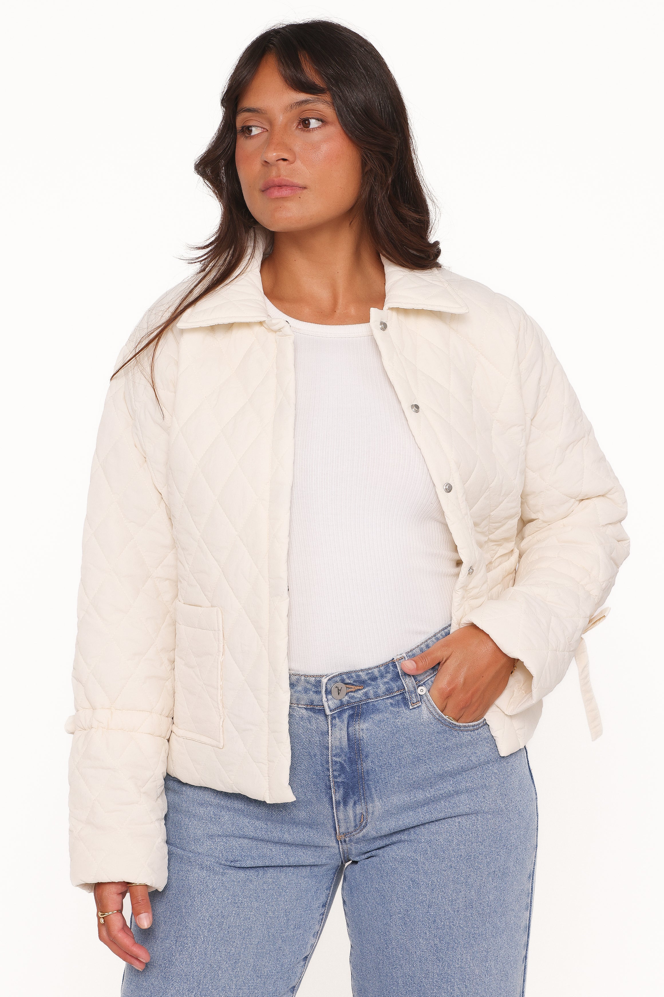 OUTERWEAR Caitlin Quilted Jacket - Cream