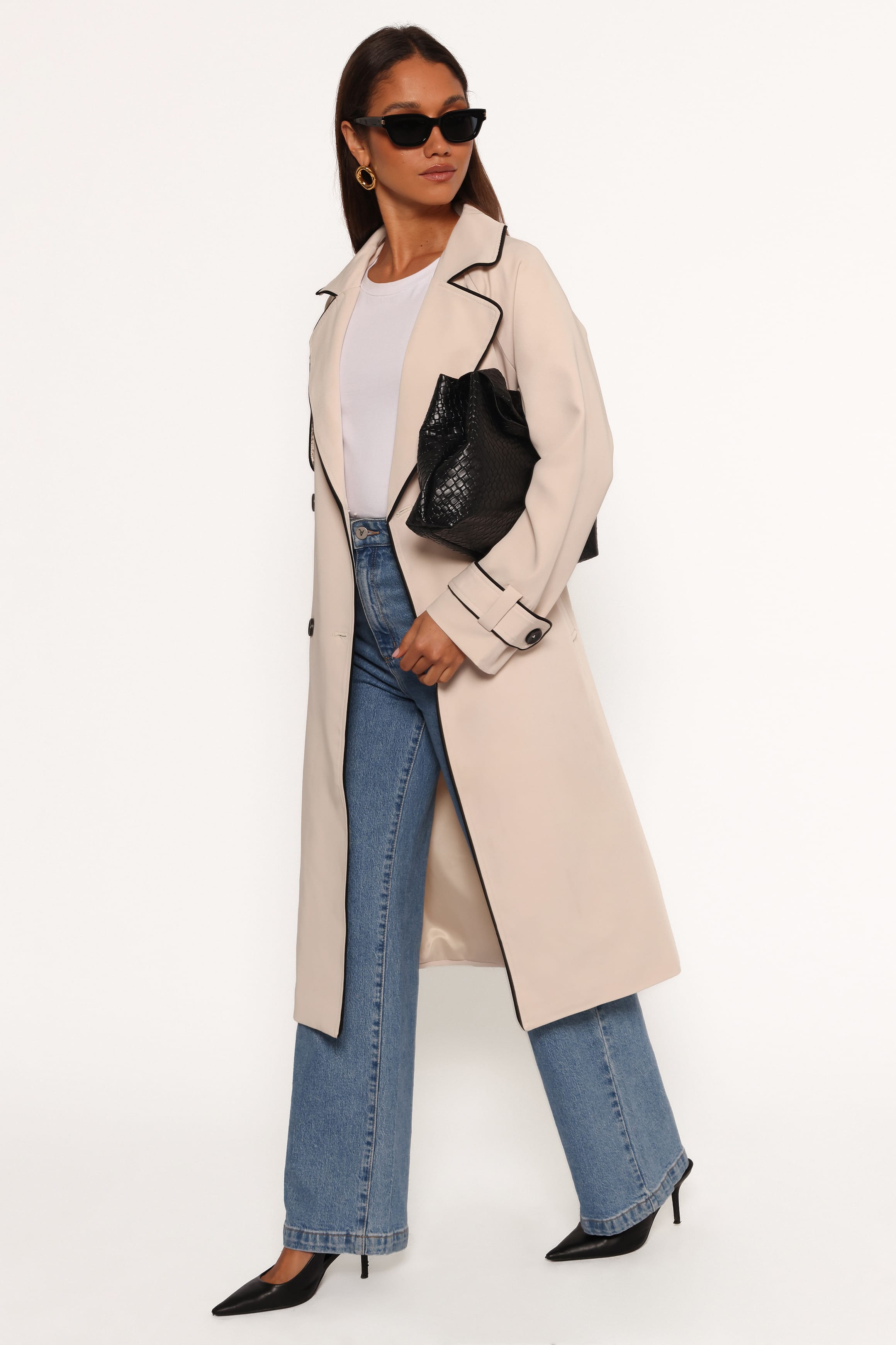 OUTERWEAR Cayenne Contrast Binding Trench Coat - Beige