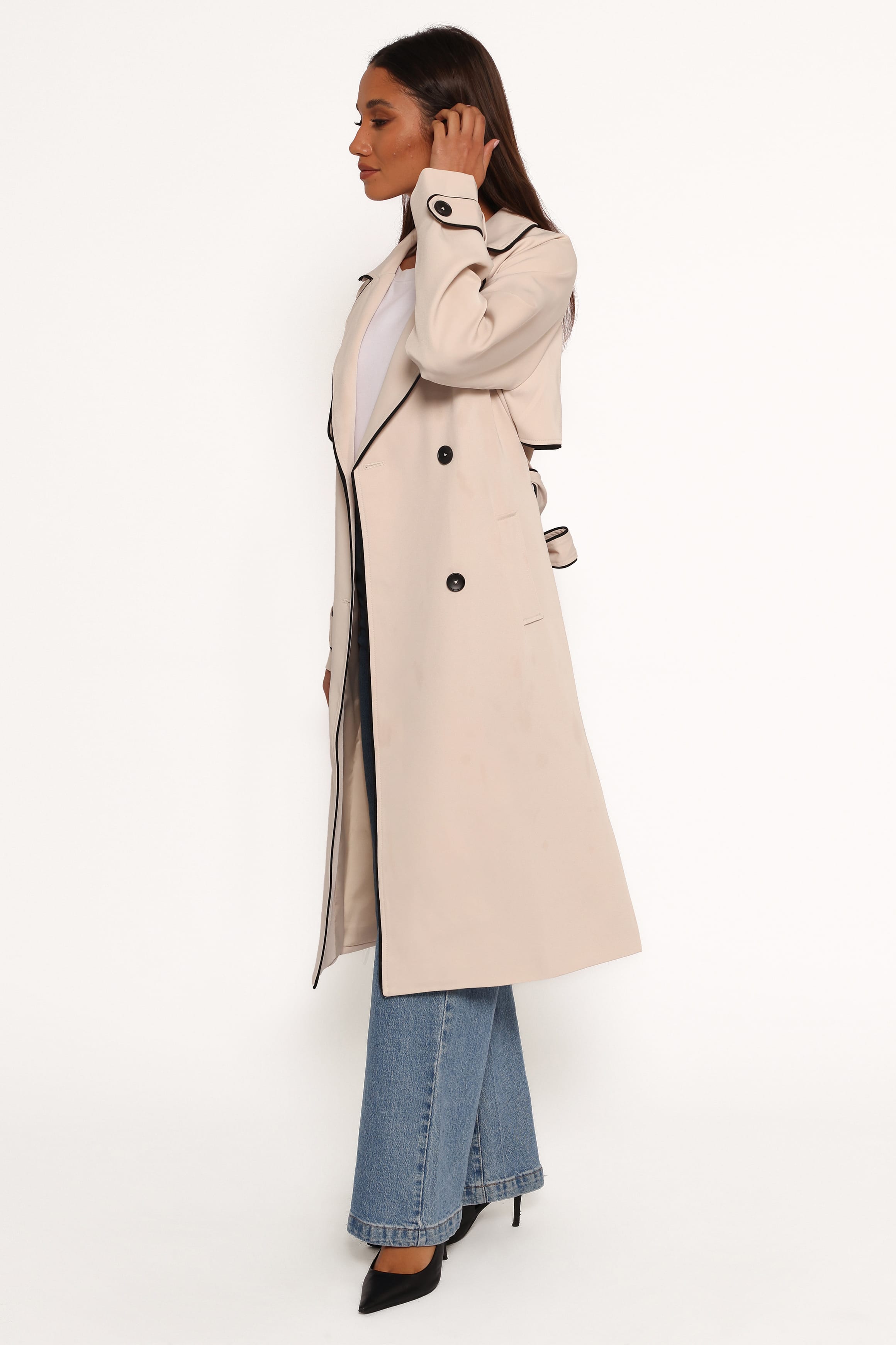 OUTERWEAR Cayenne Contrast Binding Trench Coat - Beige