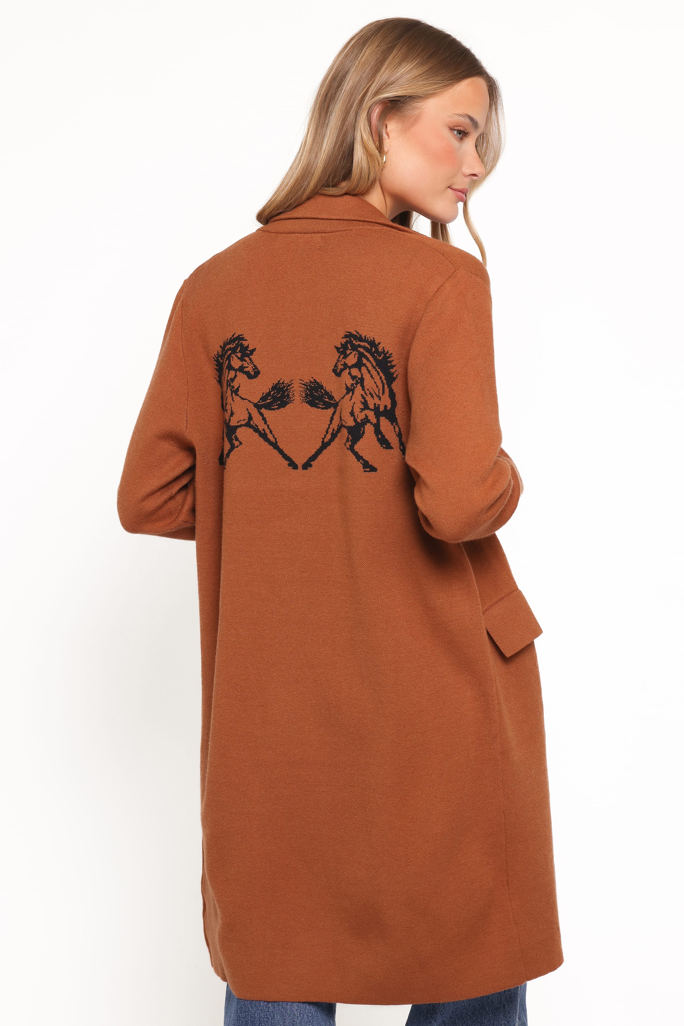 OUTERWEAR Chester Horses Coatigan - Brown