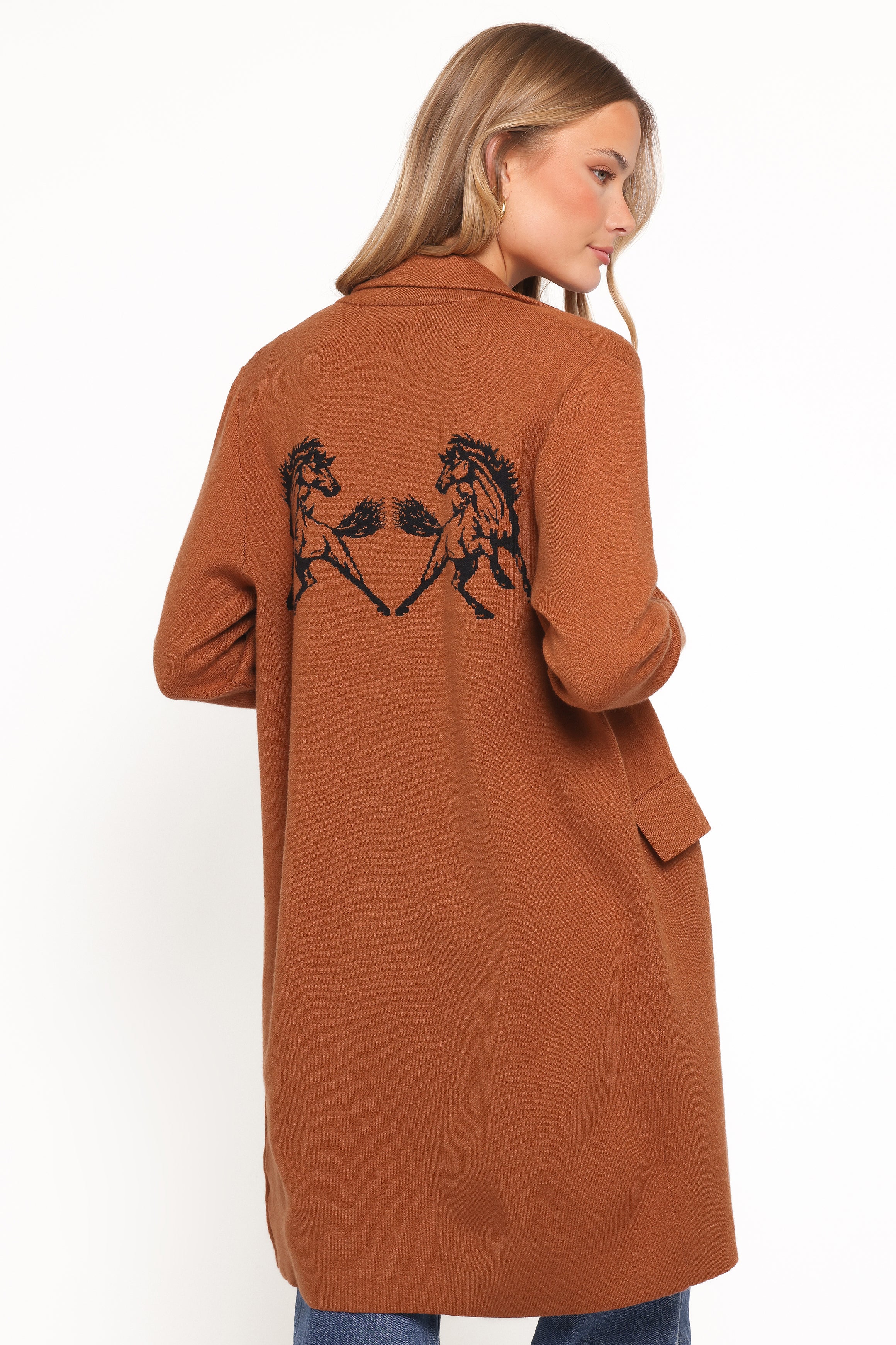 OUTERWEAR Chester Horses Coatigan - Brown
