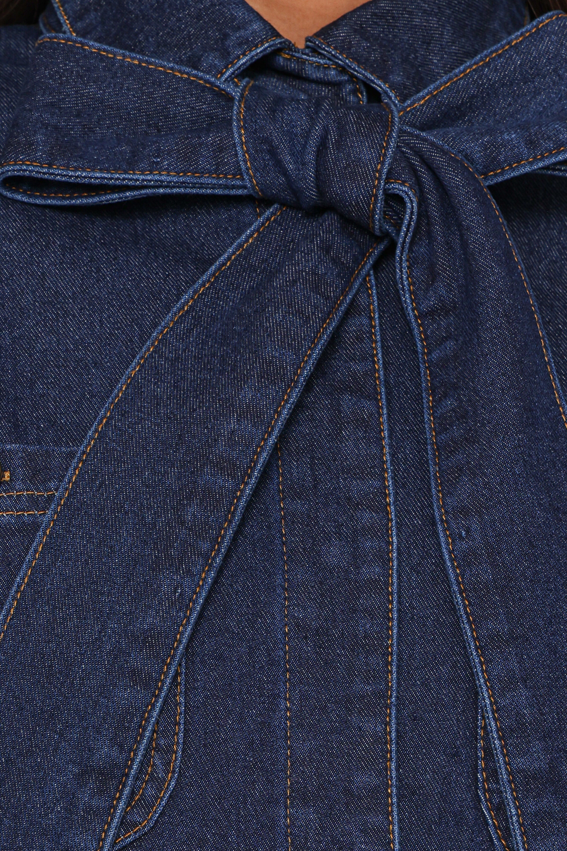 OUTERWEAR Cleo Denim Bow Jacket - Indigo