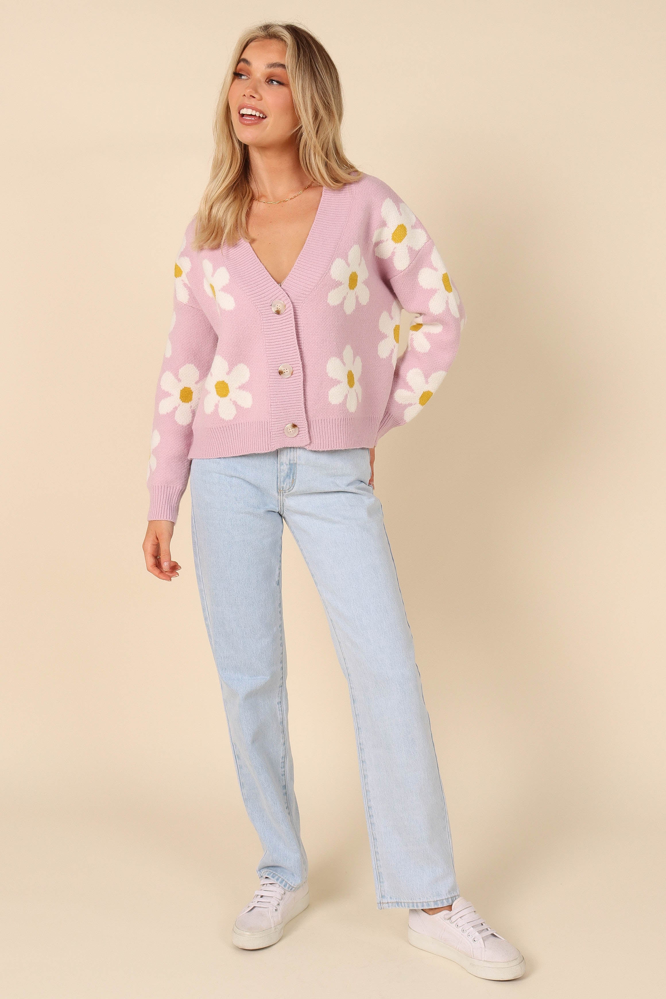 OUTERWEAR @Daisy Cardigan - Pink