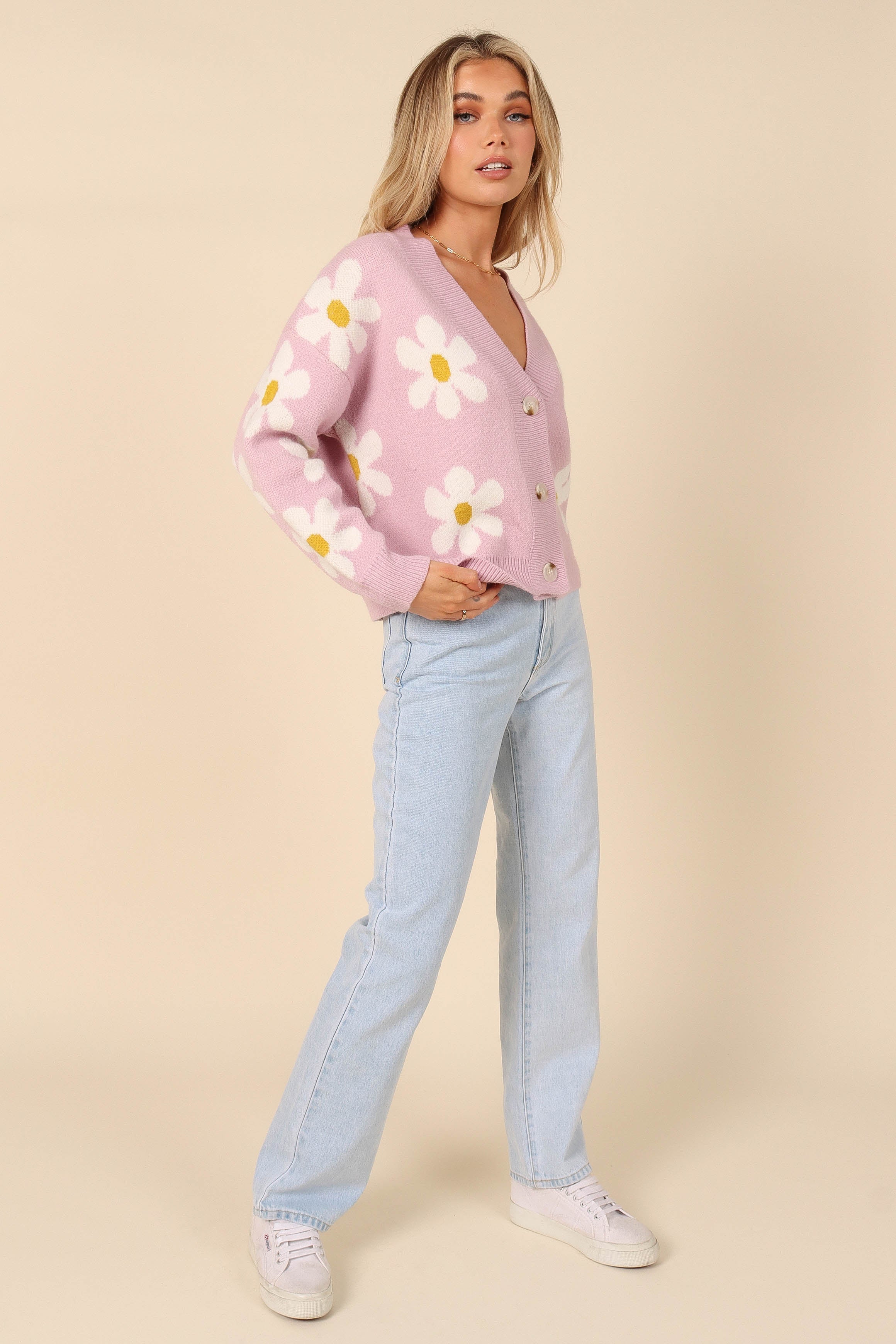 OUTERWEAR @Daisy Cardigan - Pink