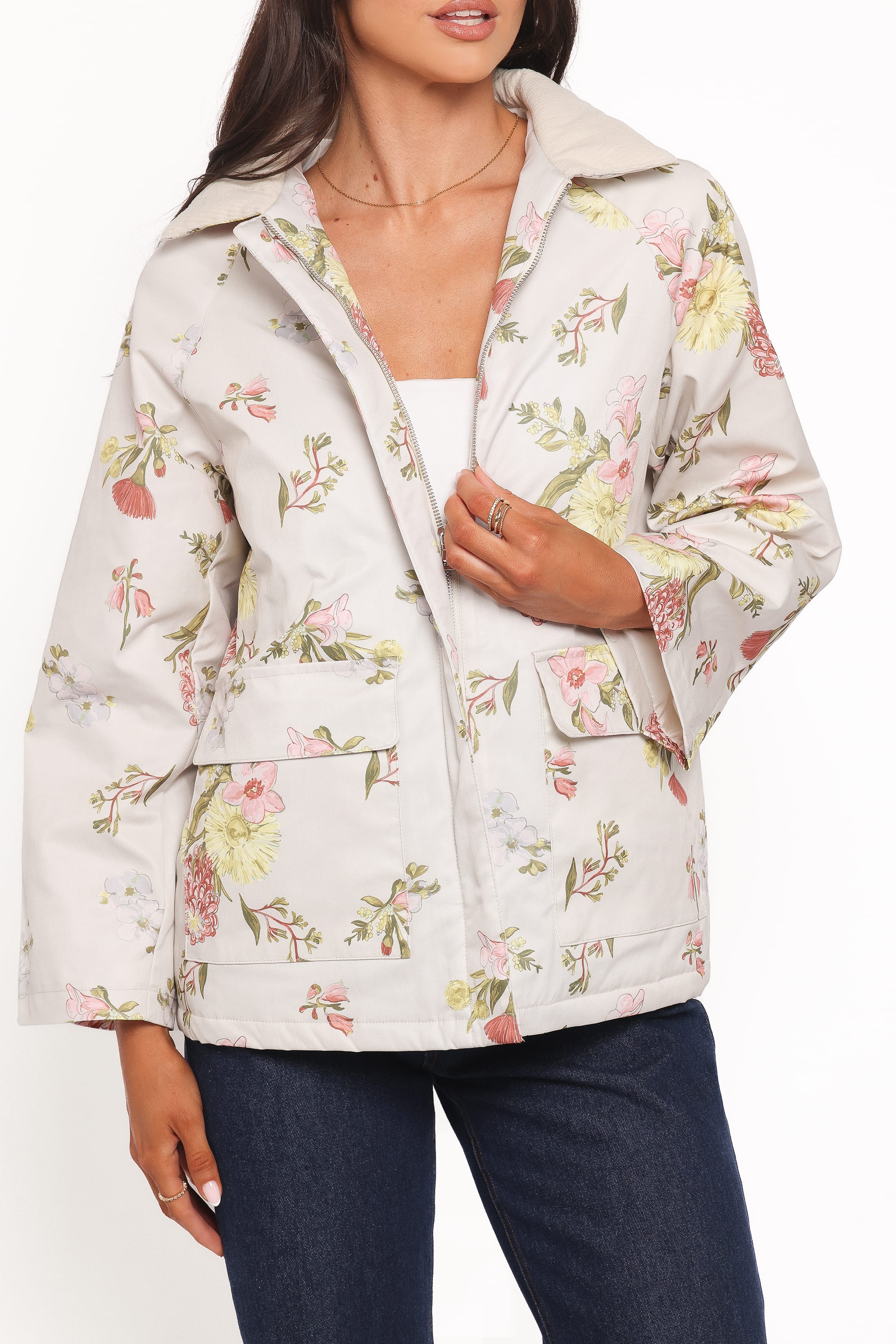 OUTERWEAR Danica Barn Jacket - Khaki Floral