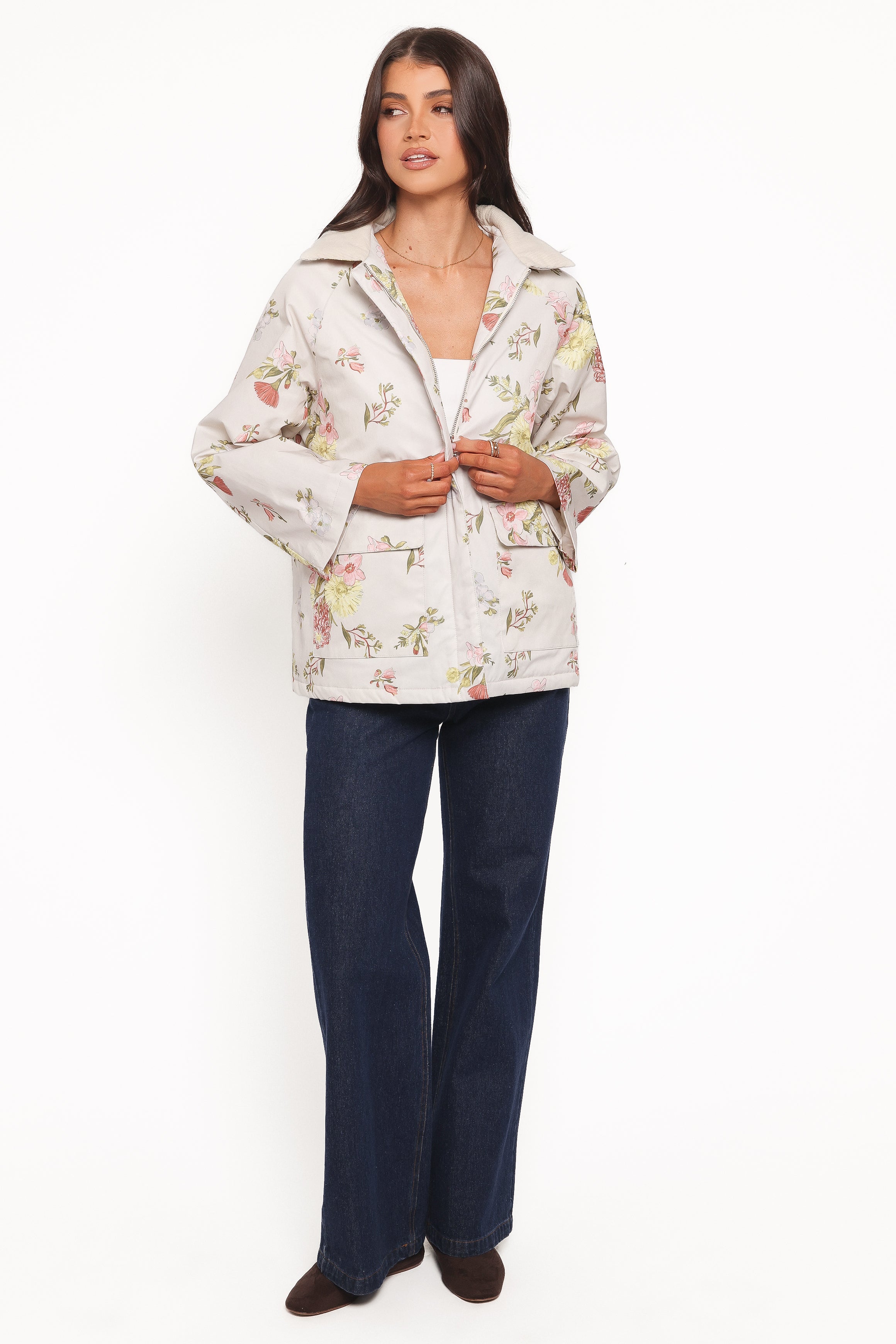 OUTERWEAR Danica Barn Jacket - Khaki Floral