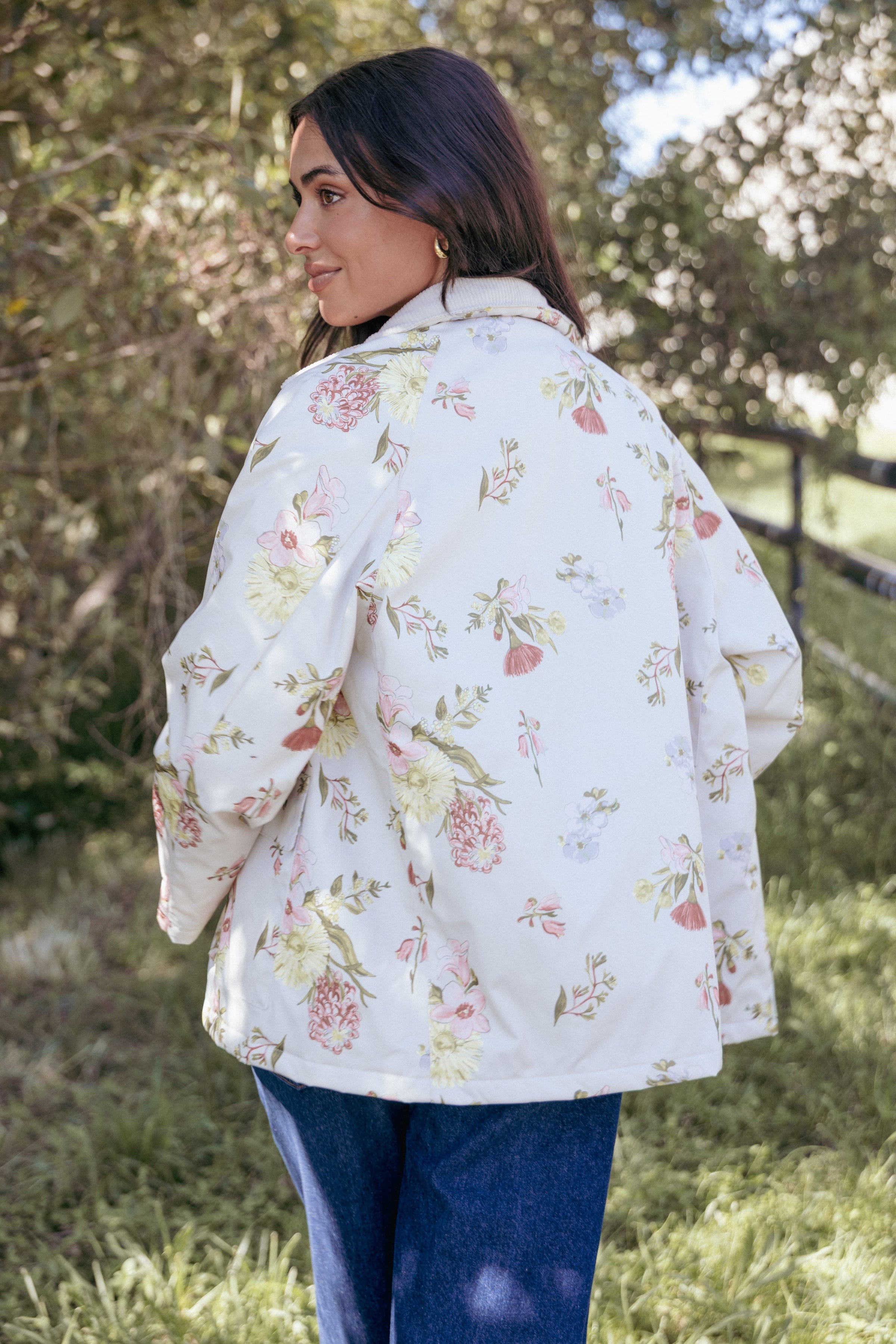 OUTERWEAR Danica Barn Jacket - Khaki Floral